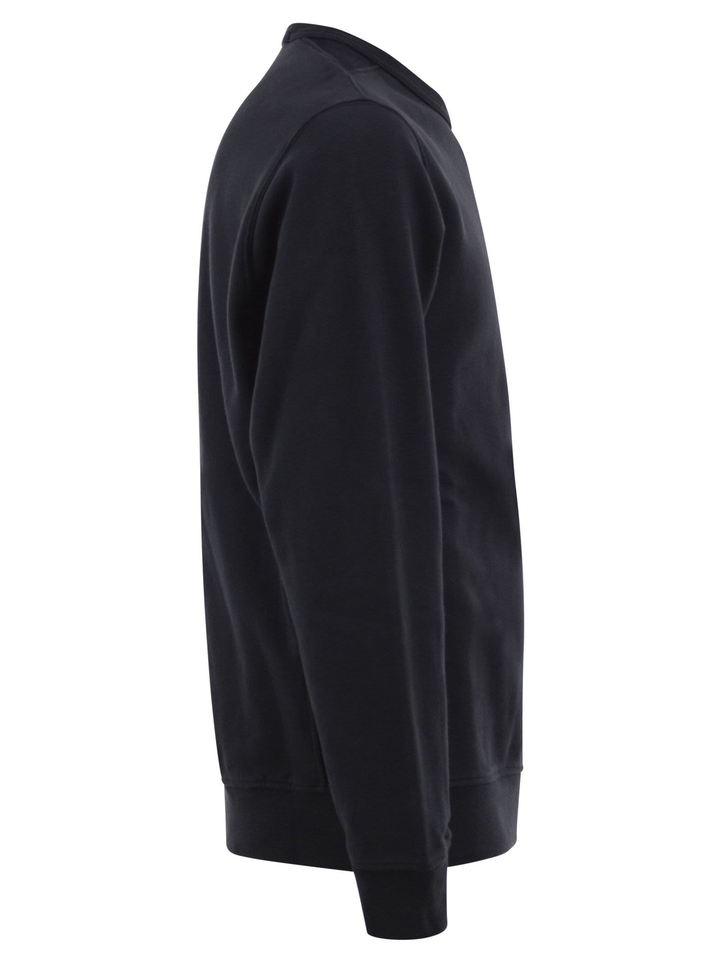 Stone Island Men Cotton Crew Neck Sweatshirt With Compass Badge STONE ISLAND