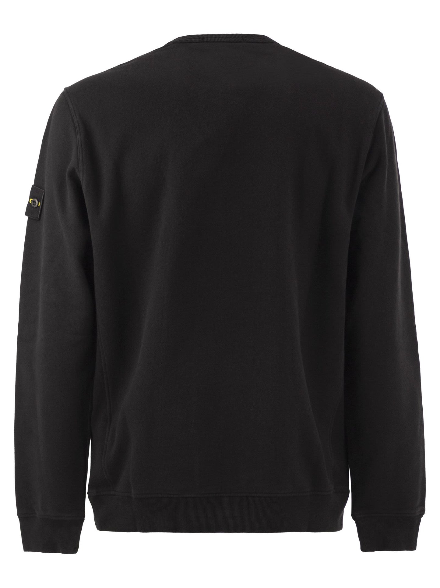 Stone Island Men Cotton Crew Neck Sweatshirt With Compass Badge STONE ISLAND