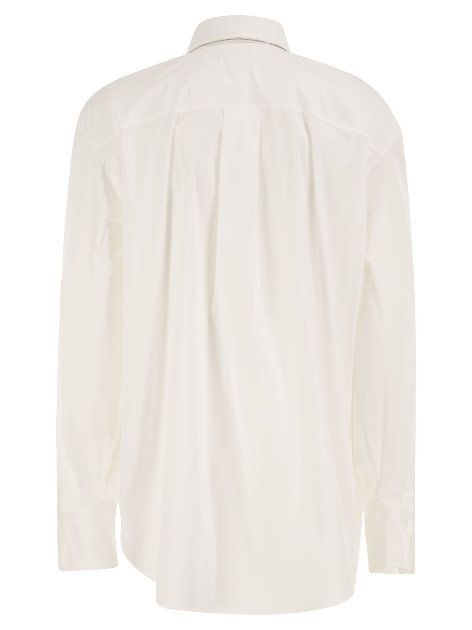 Brunello Cucinelli Women Stretch Cotton Shirt With Tie BRUNELLO CUCINELLI