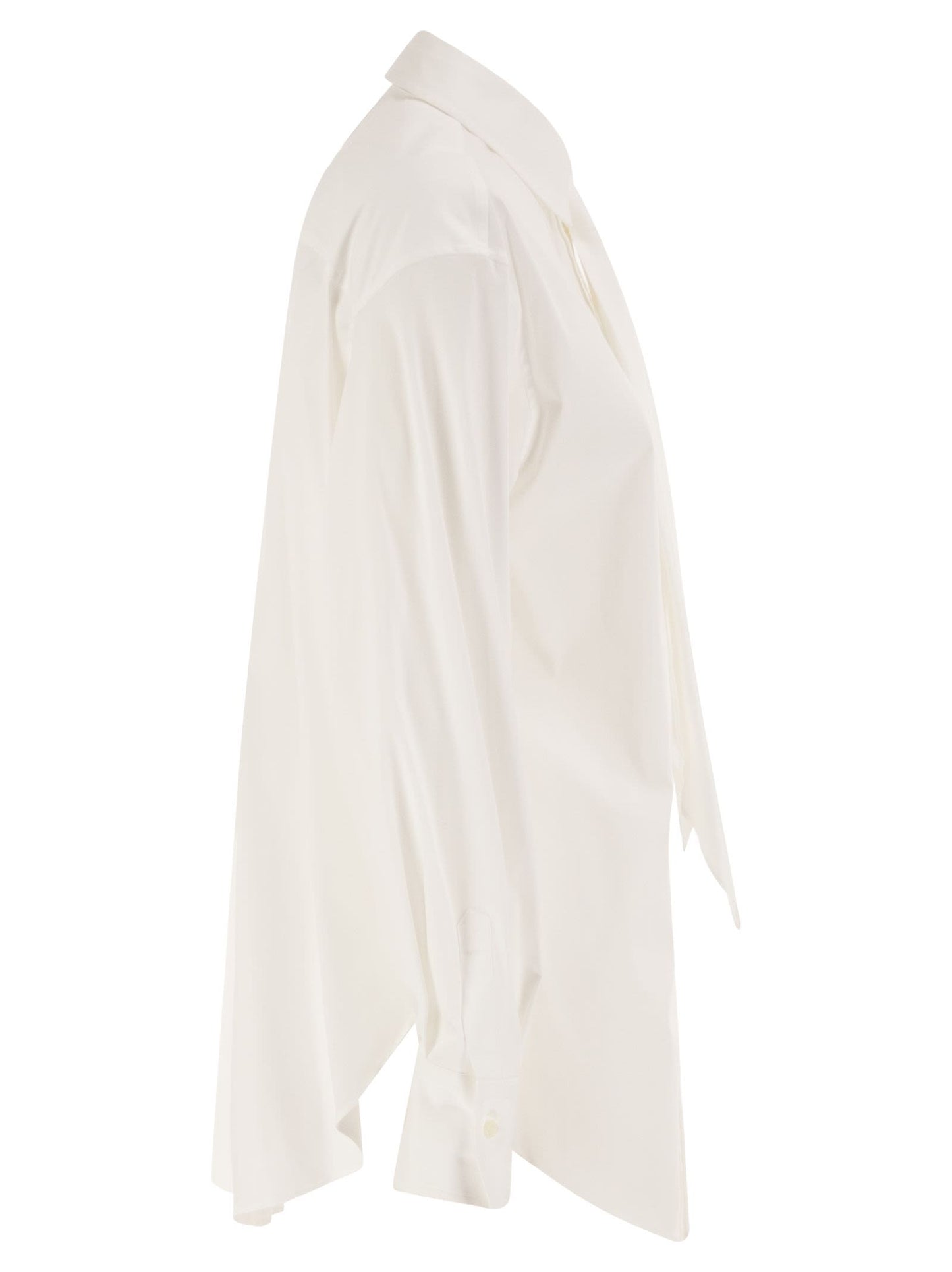 Brunello Cucinelli Women Stretch Cotton Shirt With Tie BRUNELLO CUCINELLI