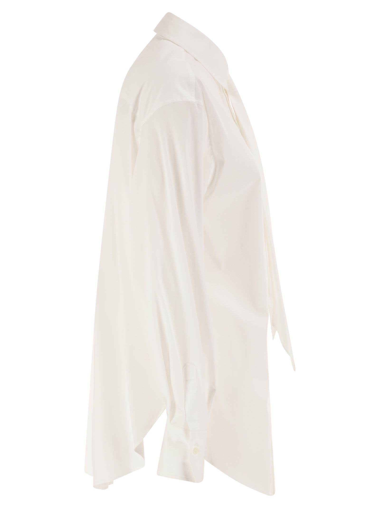 Brunello Cucinelli Women Stretch Cotton Shirt With Tie BRUNELLO CUCINELLI