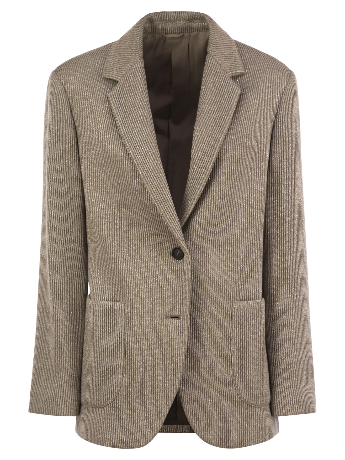 Brunello Cucinelli Women Sparkling English Rib Cotton And Viscose Knitted Jacket With Monili BRUNELLO CUCINELLI