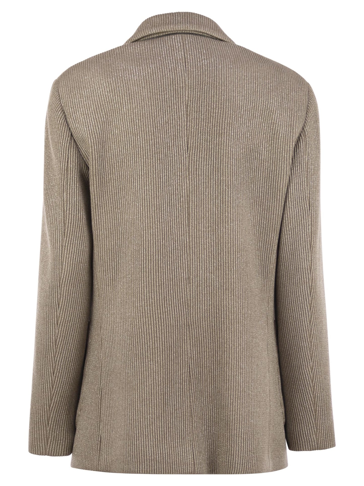 Brunello Cucinelli Women Sparkling English Rib Cotton And Viscose Knitted Jacket With Monili BRUNELLO CUCINELLI