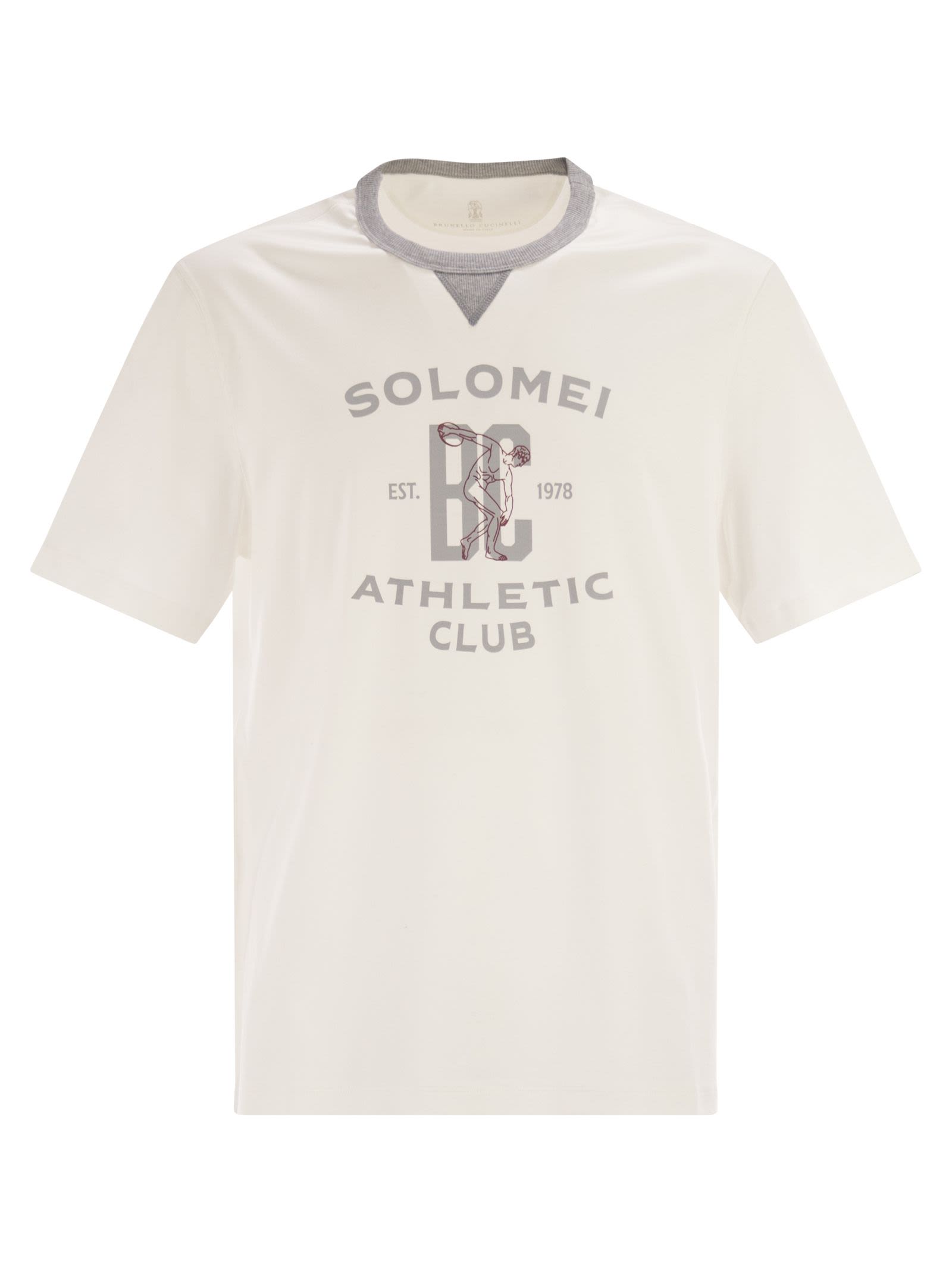 Brunello Cucinelli Men Cotton Jersey T-Shirt With Print BRUNELLO CUCINELLI