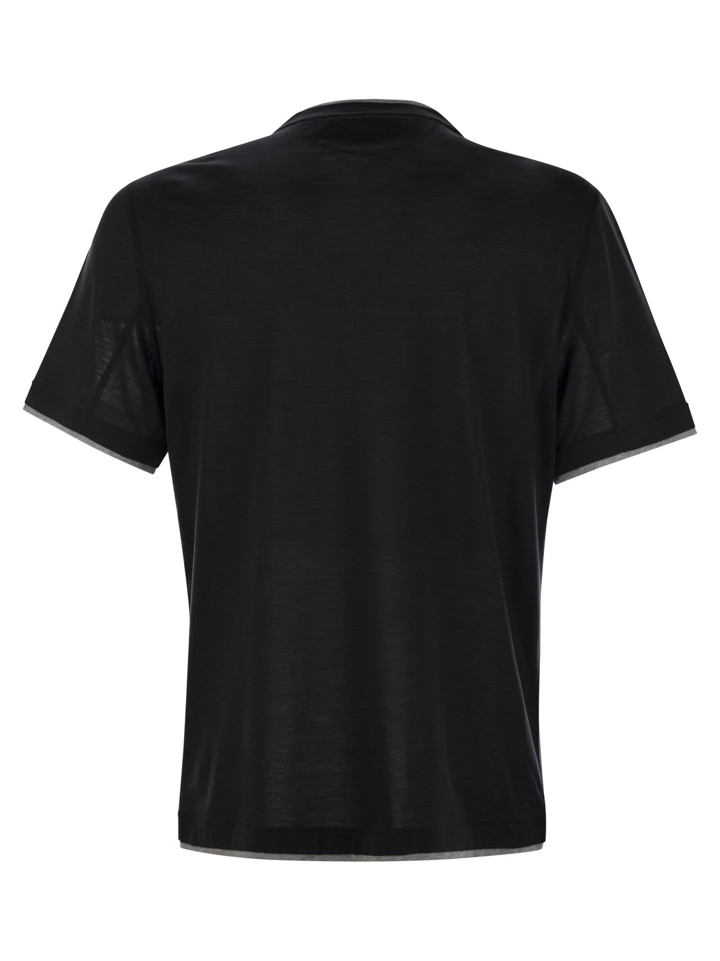 Brunello Cucinelli Men Slim Fit Crew-Neck T-Shirt In Light Silk And Cotton Jersey BRUNELLO CUCINELLI
