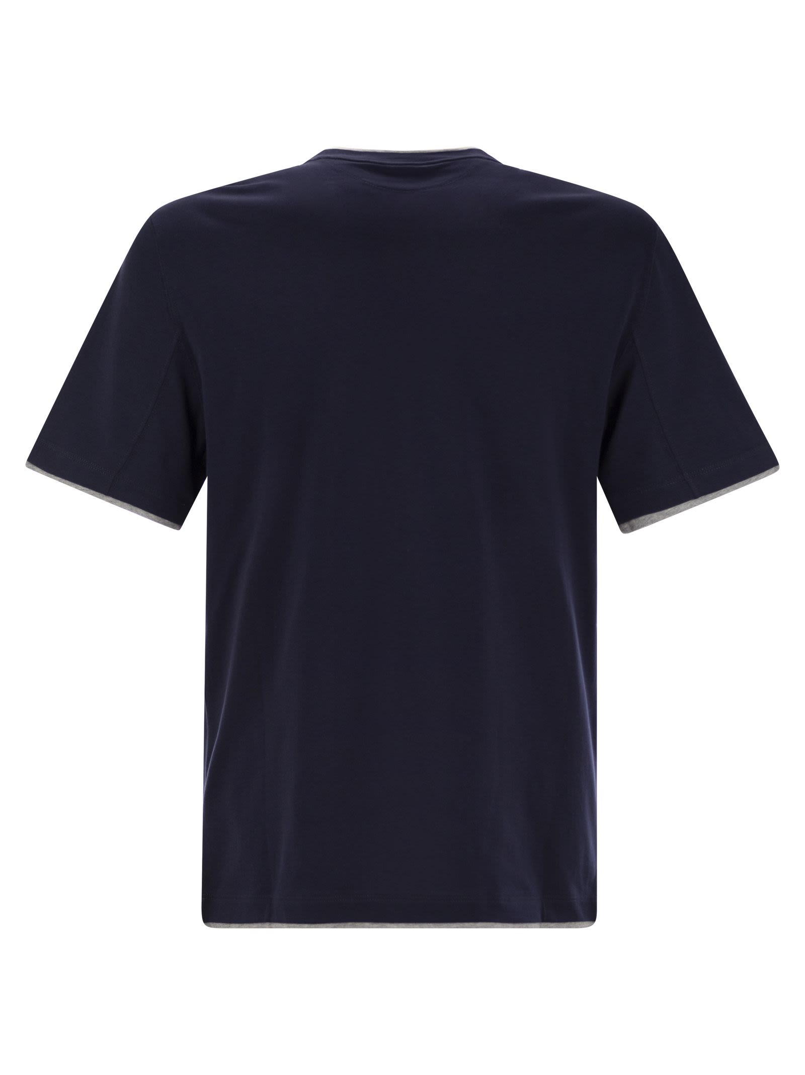 Brunello Cucinelli Men Slim Fit Crew-Neck T-Shirt In Lightweight Cotton Jersey BRUNELLO CUCINELLI