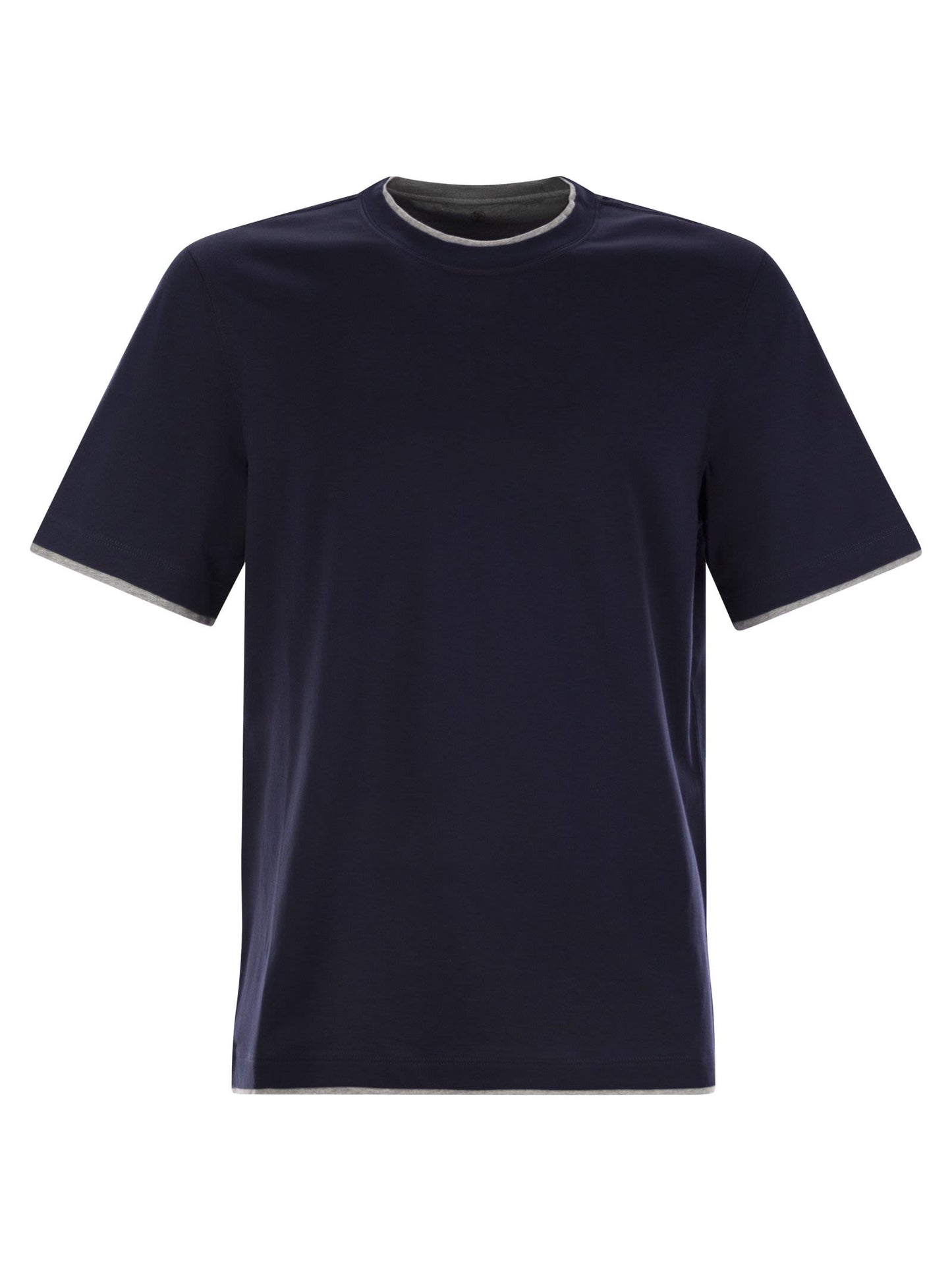Brunello Cucinelli Men Slim Fit Crew-Neck T-Shirt In Lightweight Cotton Jersey BRUNELLO CUCINELLI