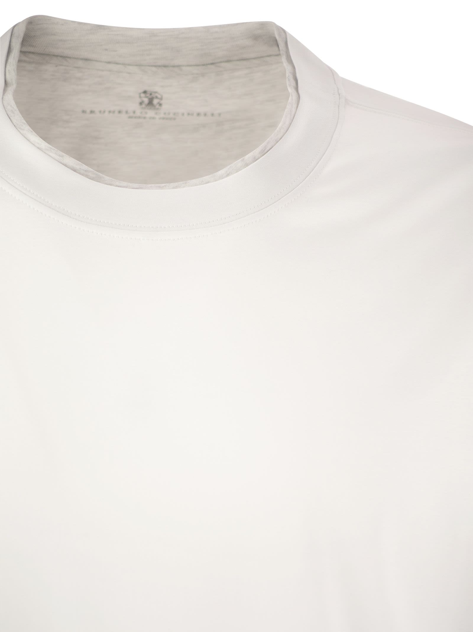 Brunello Cucinelli Men Slim Fit Crew-Neck T-Shirt In Lightweight Cotton Jersey BRUNELLO CUCINELLI