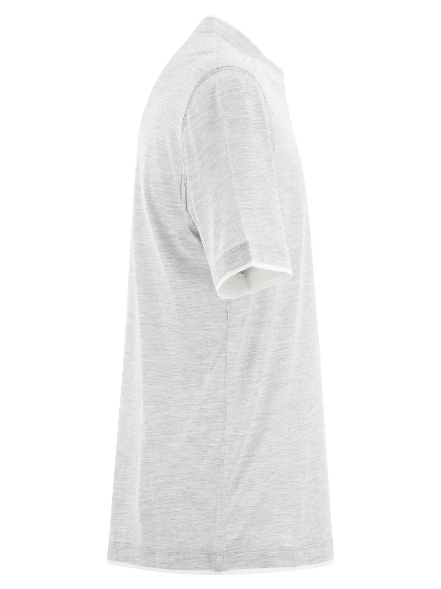Brunello Cucinelli Men Slim Fit Crew-Neck T-Shirt In Lightweight Cotton Jersey BRUNELLO CUCINELLI