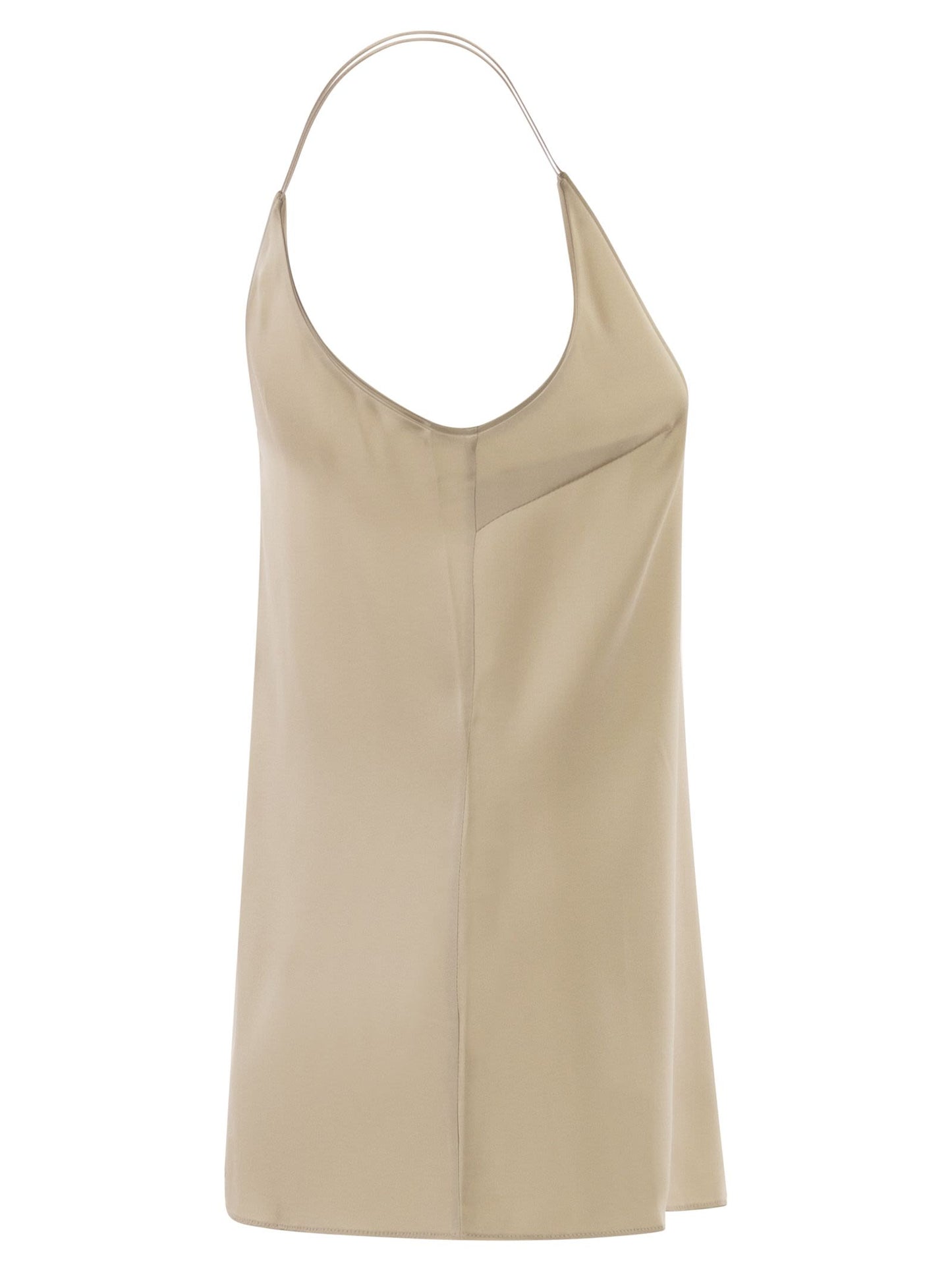 Brunello Cucinelli Women Stretch Silk Satin Top BRUNELLO CUCINELLI