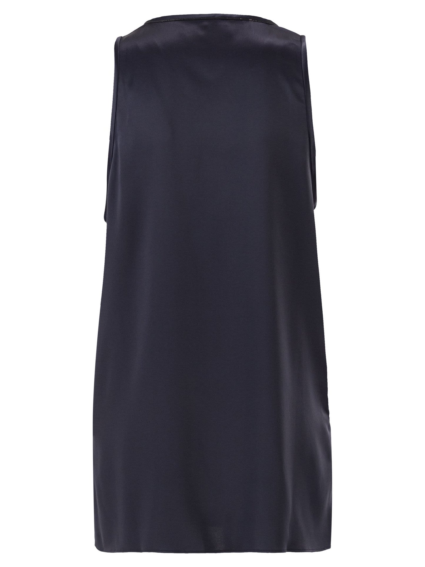Brunello Cucinelli Women Stretch Silk Satin Crew Neck Top