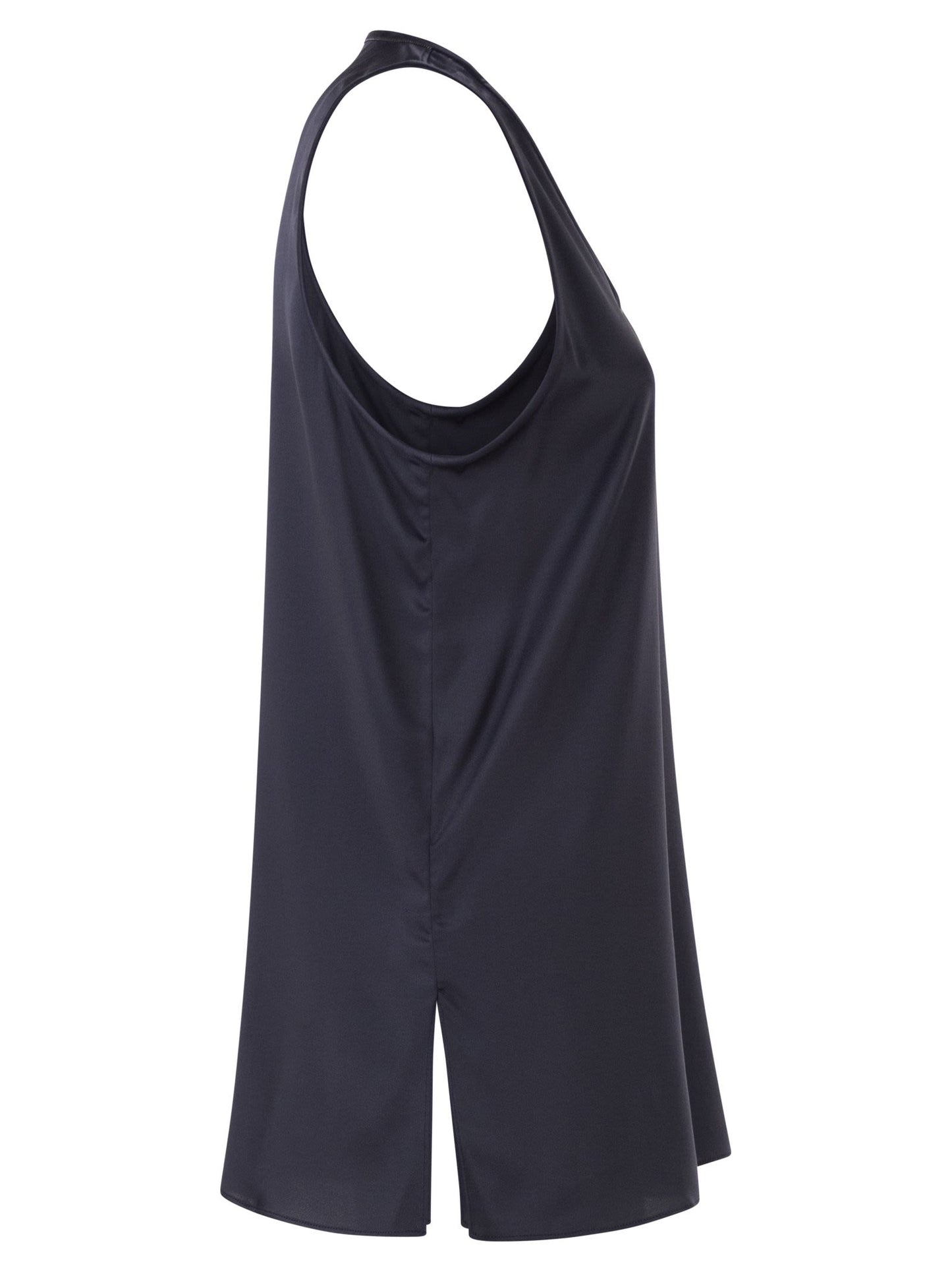 Brunello Cucinelli Women Stretch Silk Satin Crew Neck Top