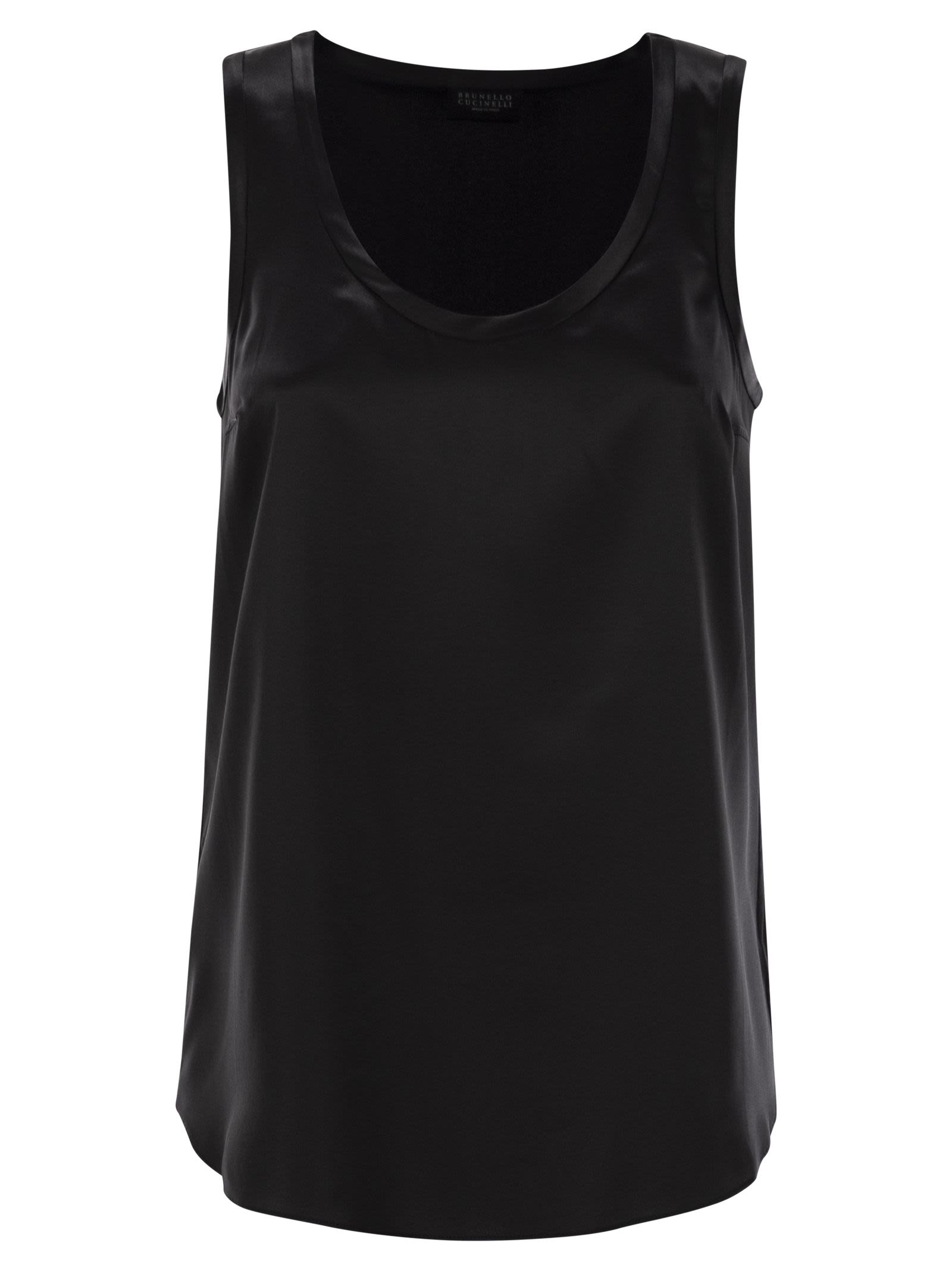 Brunello Cucinelli Women Stretch Silk Satin Top BRUNELLO CUCINELLI