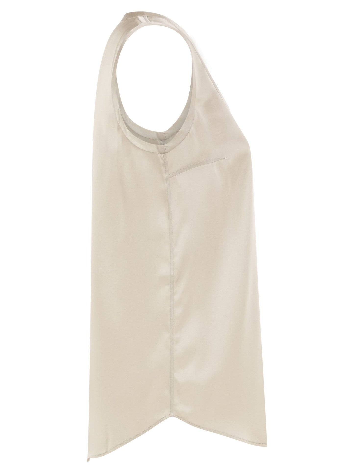 Brunello Cucinelli Women Stretch Silk Satin Top BRUNELLO CUCINELLI