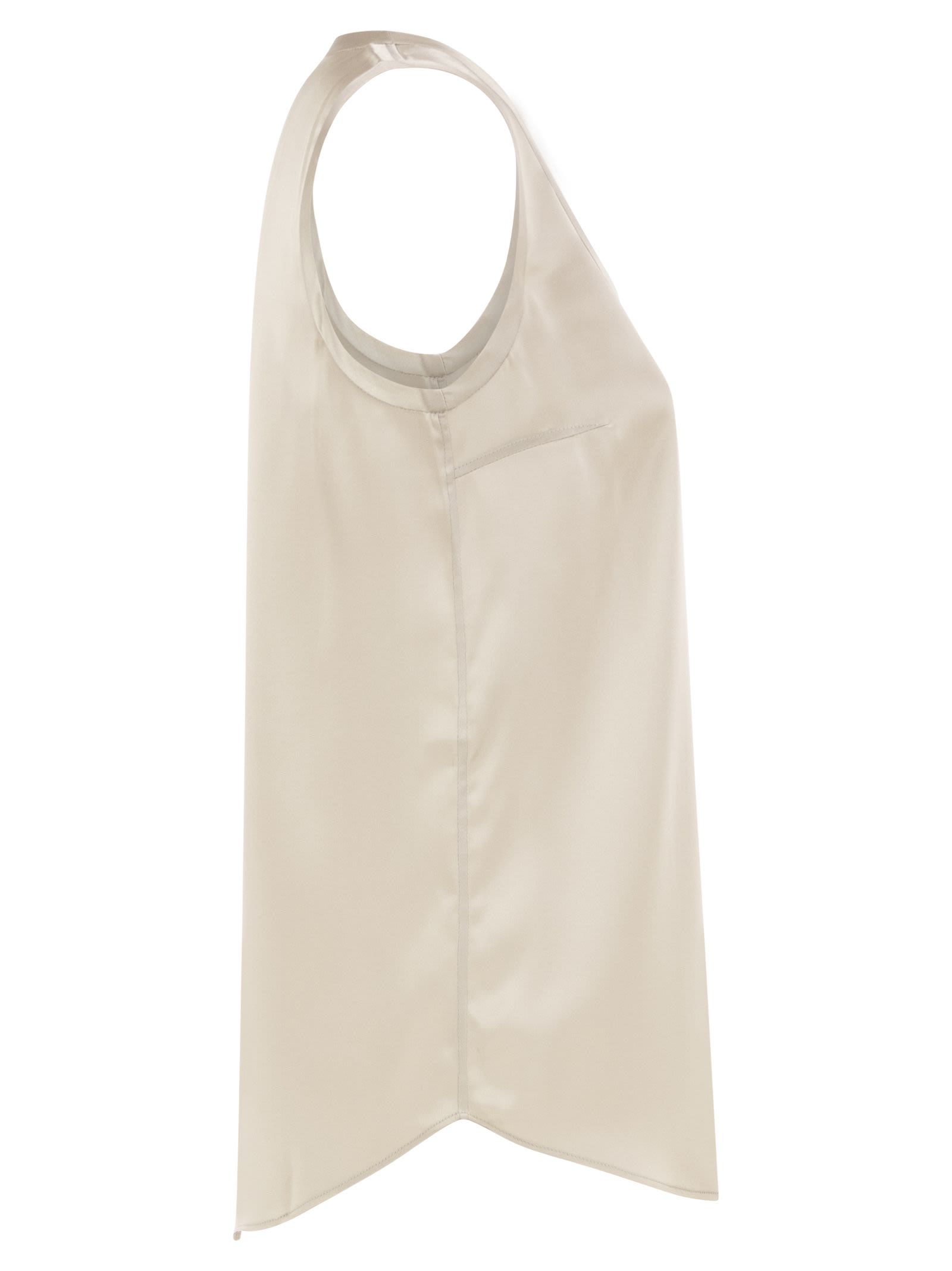Brunello Cucinelli Women Stretch Silk Satin Top BRUNELLO CUCINELLI