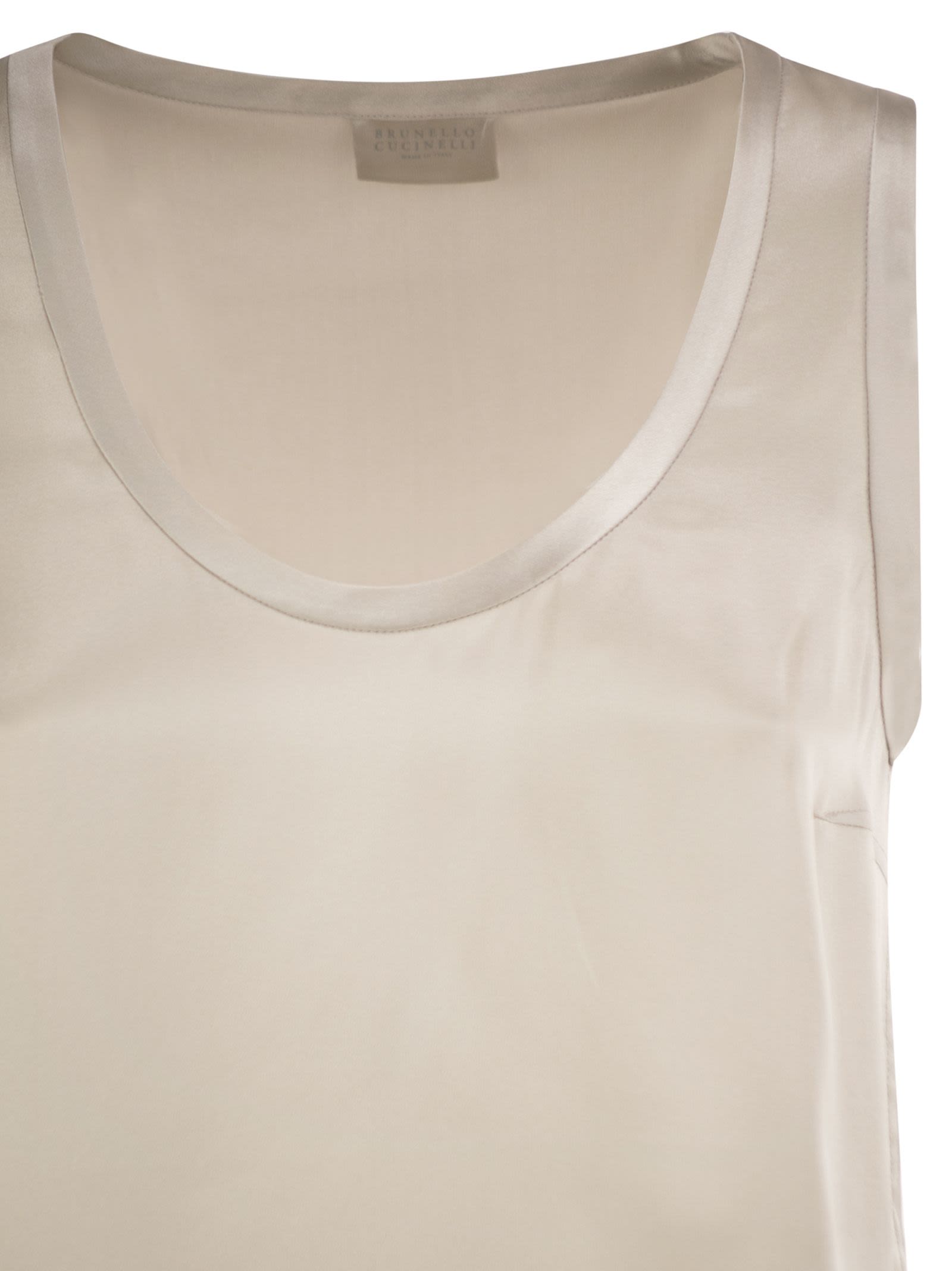 Brunello Cucinelli Women Stretch Silk Satin Top BRUNELLO CUCINELLI