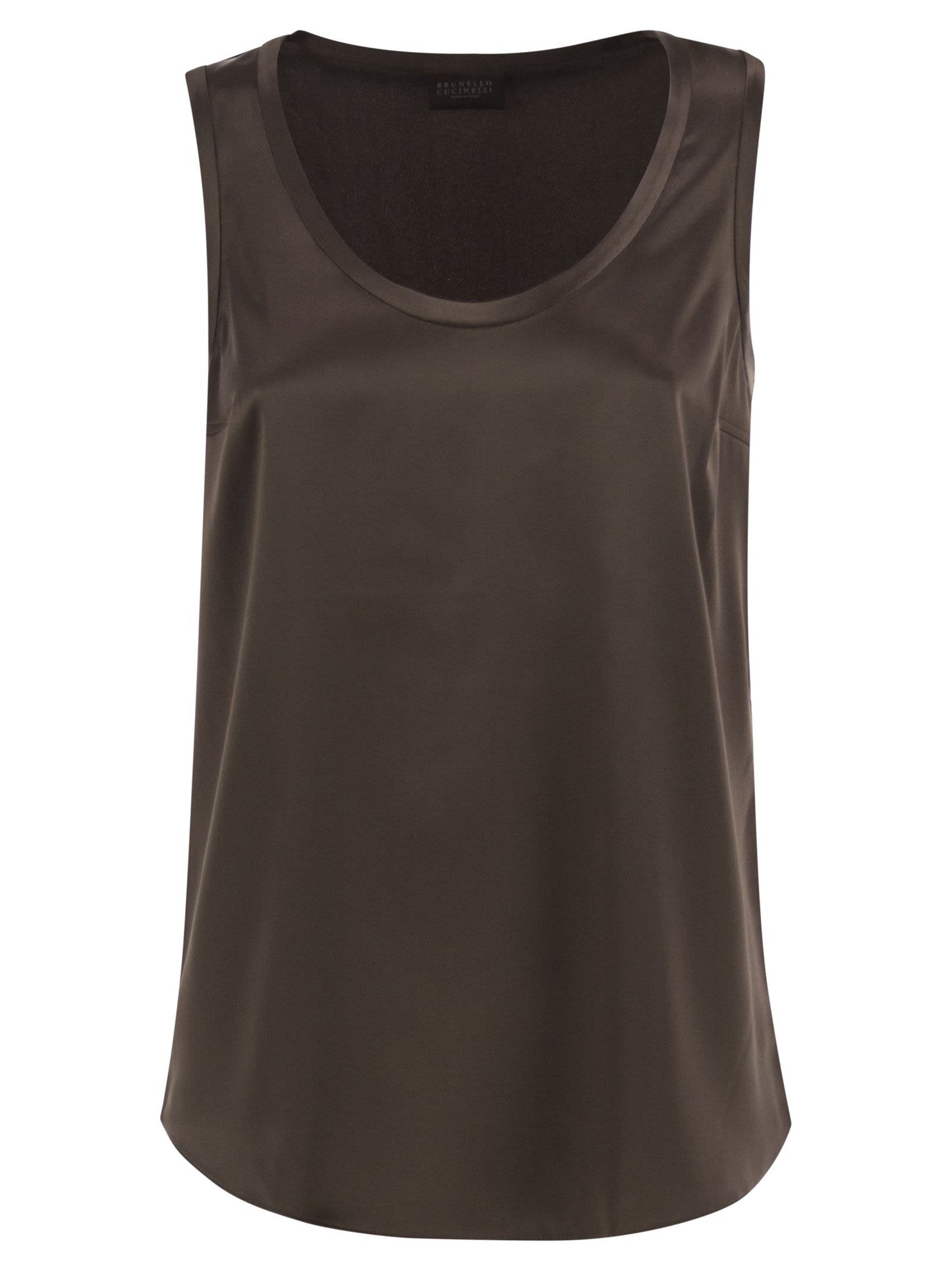 Brunello Cucinelli Women Stretch Silk Satin Top BRUNELLO CUCINELLI