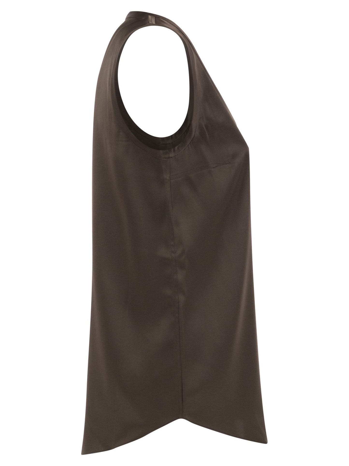 Brunello Cucinelli Women Stretch Silk Satin Top BRUNELLO CUCINELLI