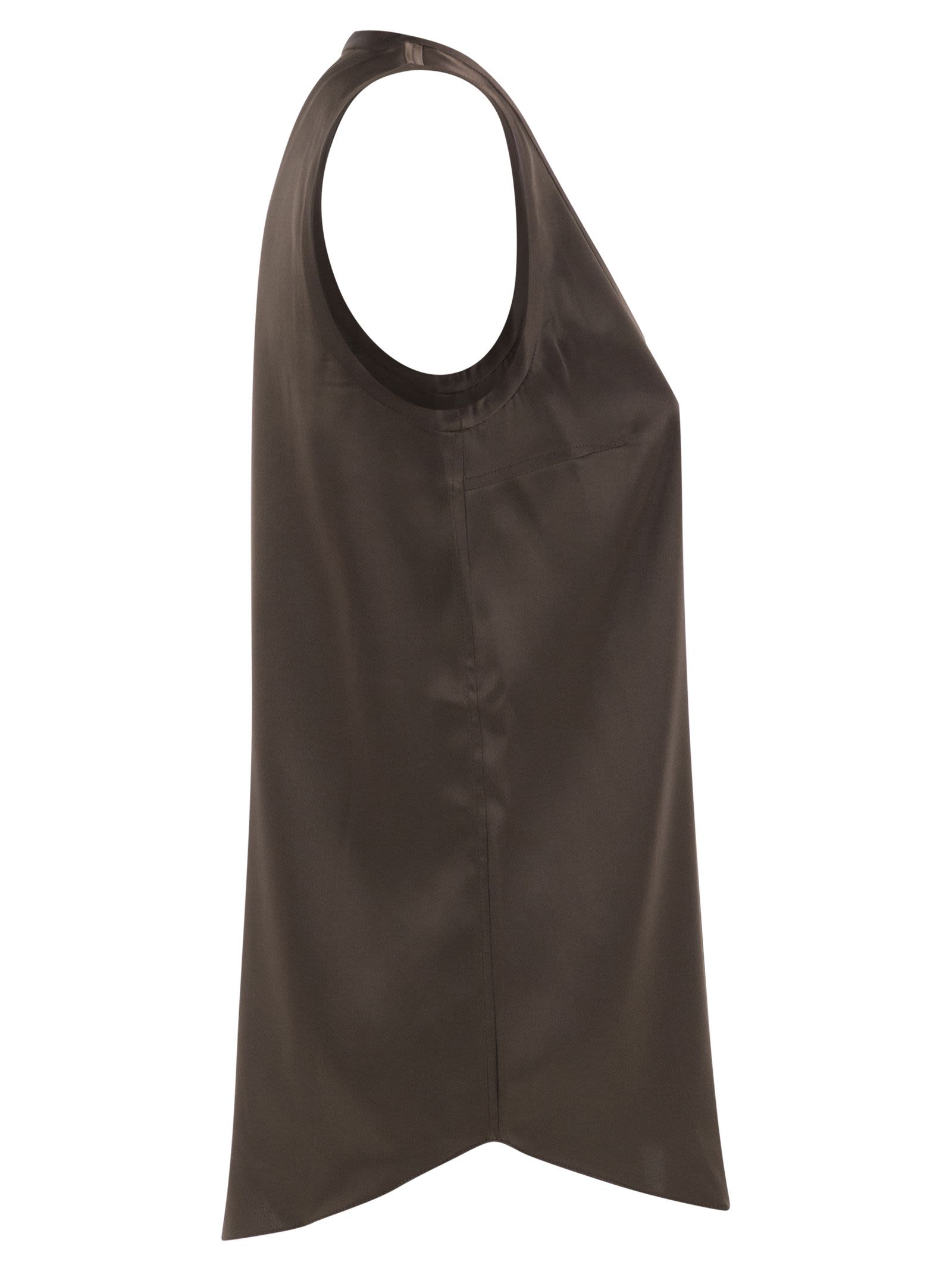 Brunello Cucinelli Women Stretch Silk Satin Top BRUNELLO CUCINELLI