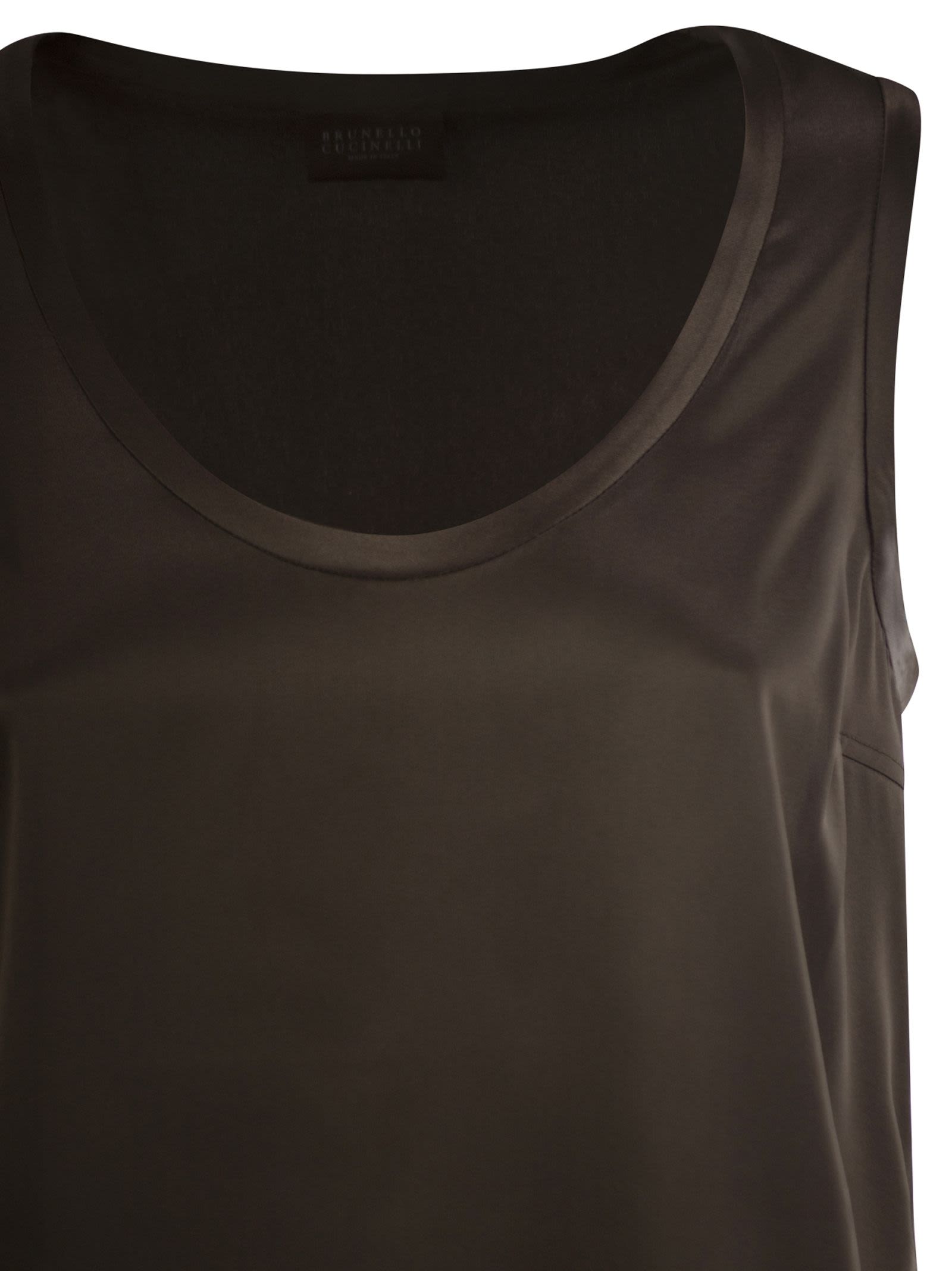 Brunello Cucinelli Women Stretch Silk Satin Top BRUNELLO CUCINELLI