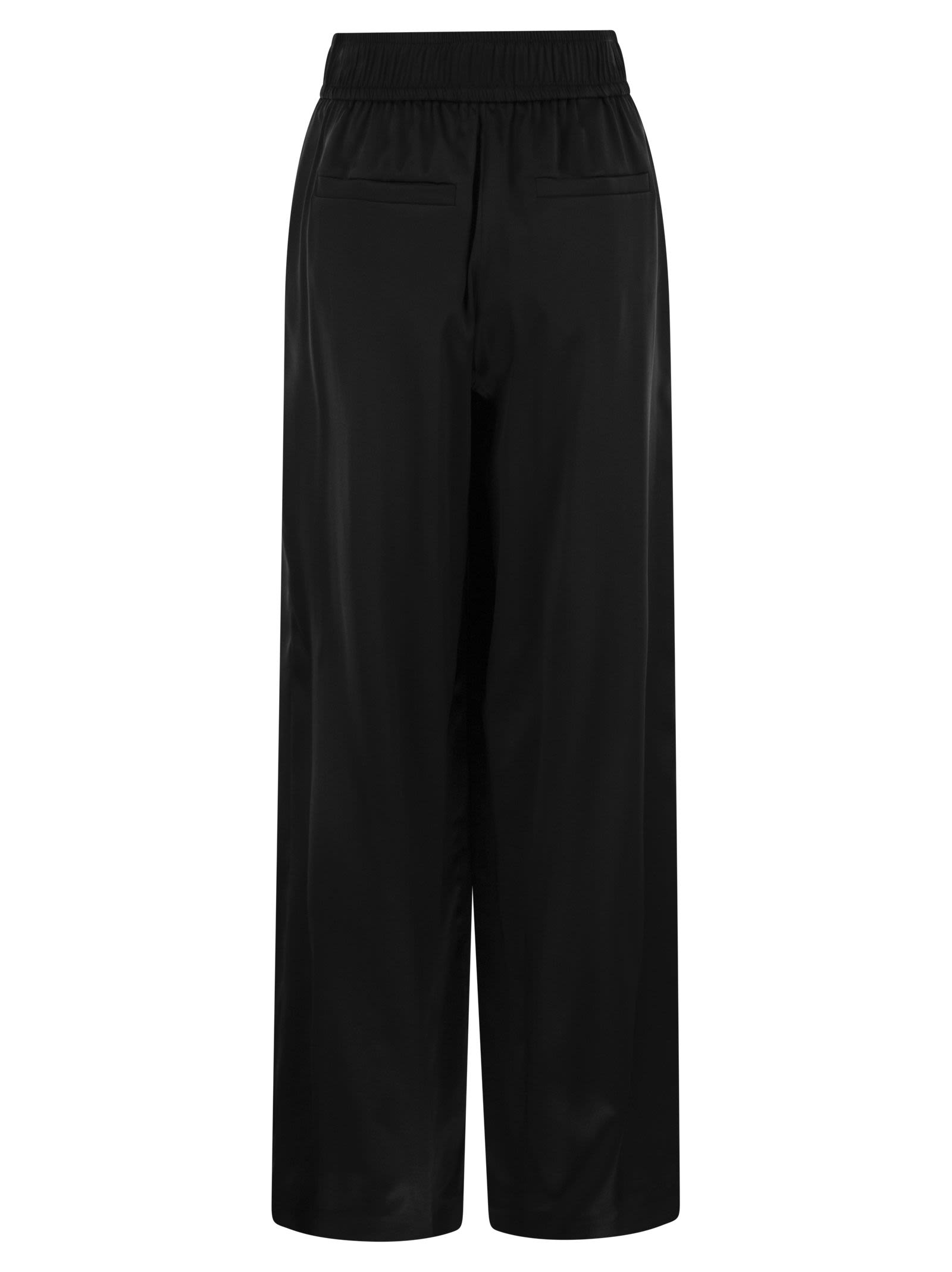 Brunello Cucinelli Women Track Trousers In Stretch Silk Satin BRUNELLO CUCINELLI