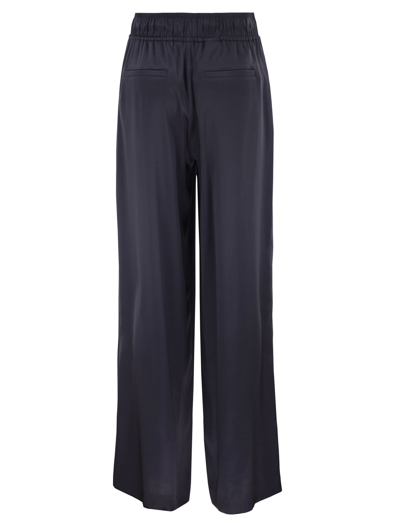 Brunello Cucinelli Women Track Trousers In Stretch Silk Satin BRUNELLO CUCINELLI