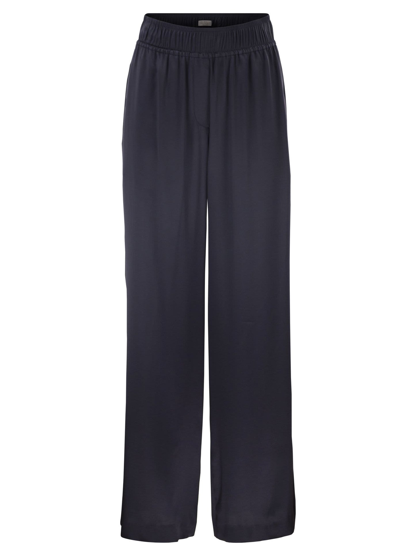 Brunello Cucinelli Women Track Trousers In Stretch Silk Satin BRUNELLO CUCINELLI
