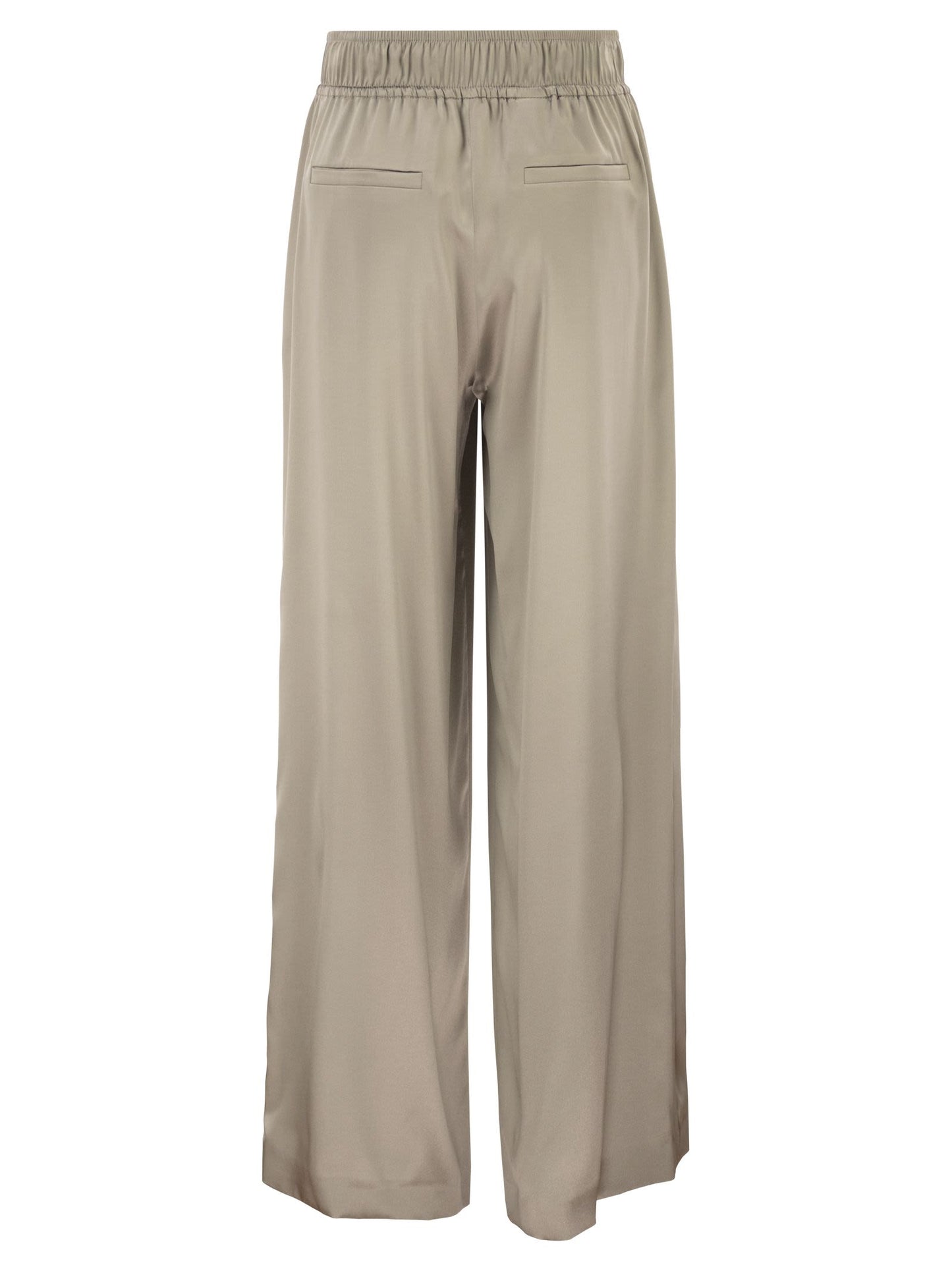 Brunello Cucinelli Women Track Trousers In Stretch Silk Satin BRUNELLO CUCINELLI