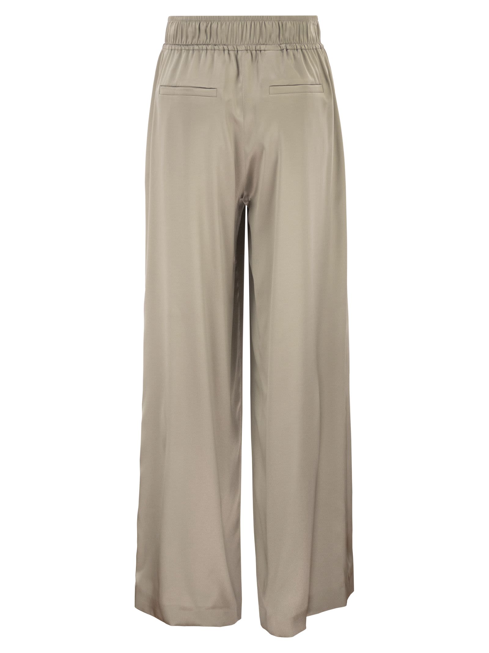 Brunello Cucinelli Women Track Trousers In Stretch Silk Satin BRUNELLO CUCINELLI