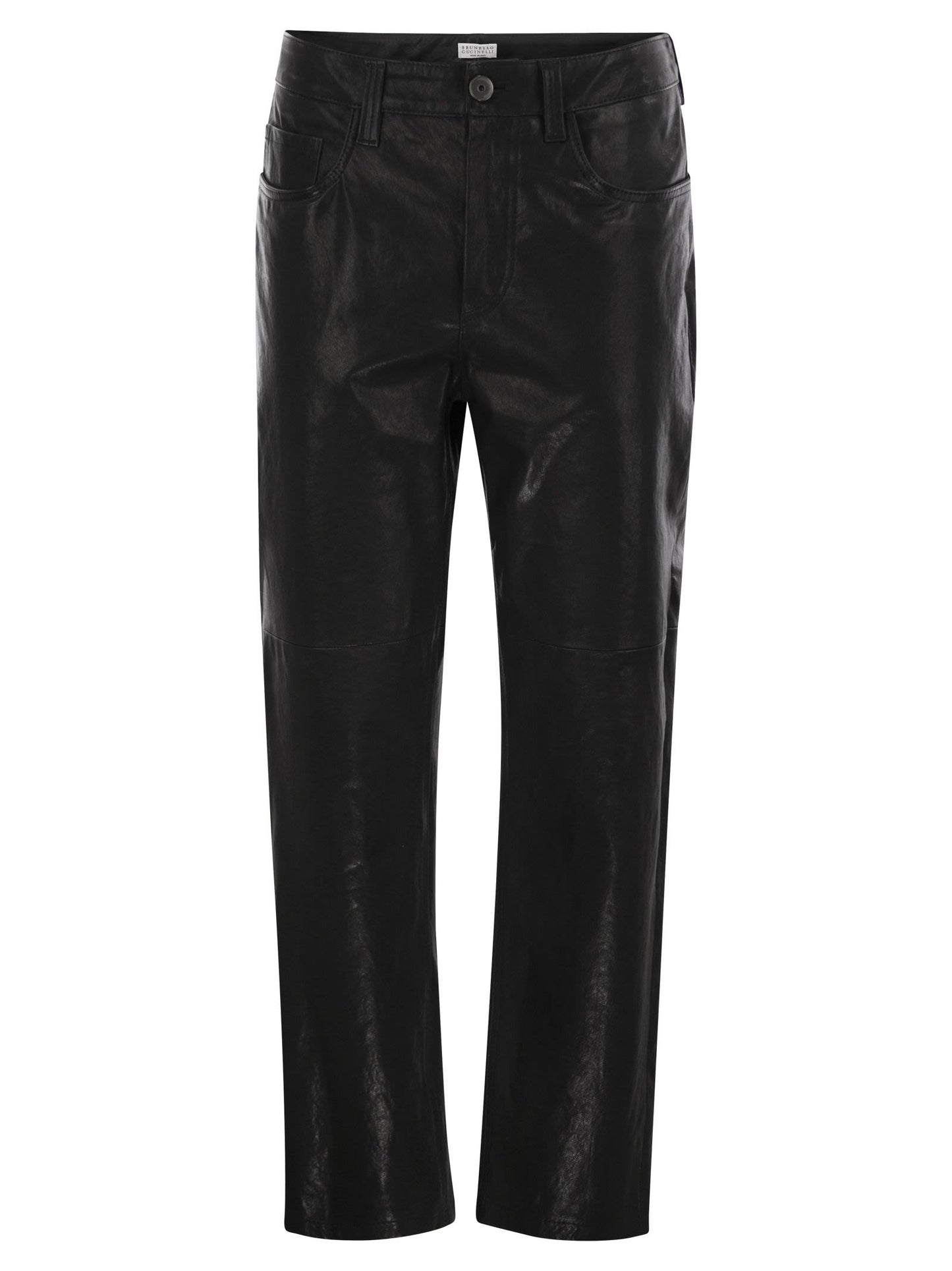 Brunello Cucinelli Women Wide Five-Pocket Trousers In Smooth Nappa Leather BRUNELLO CUCINELLI