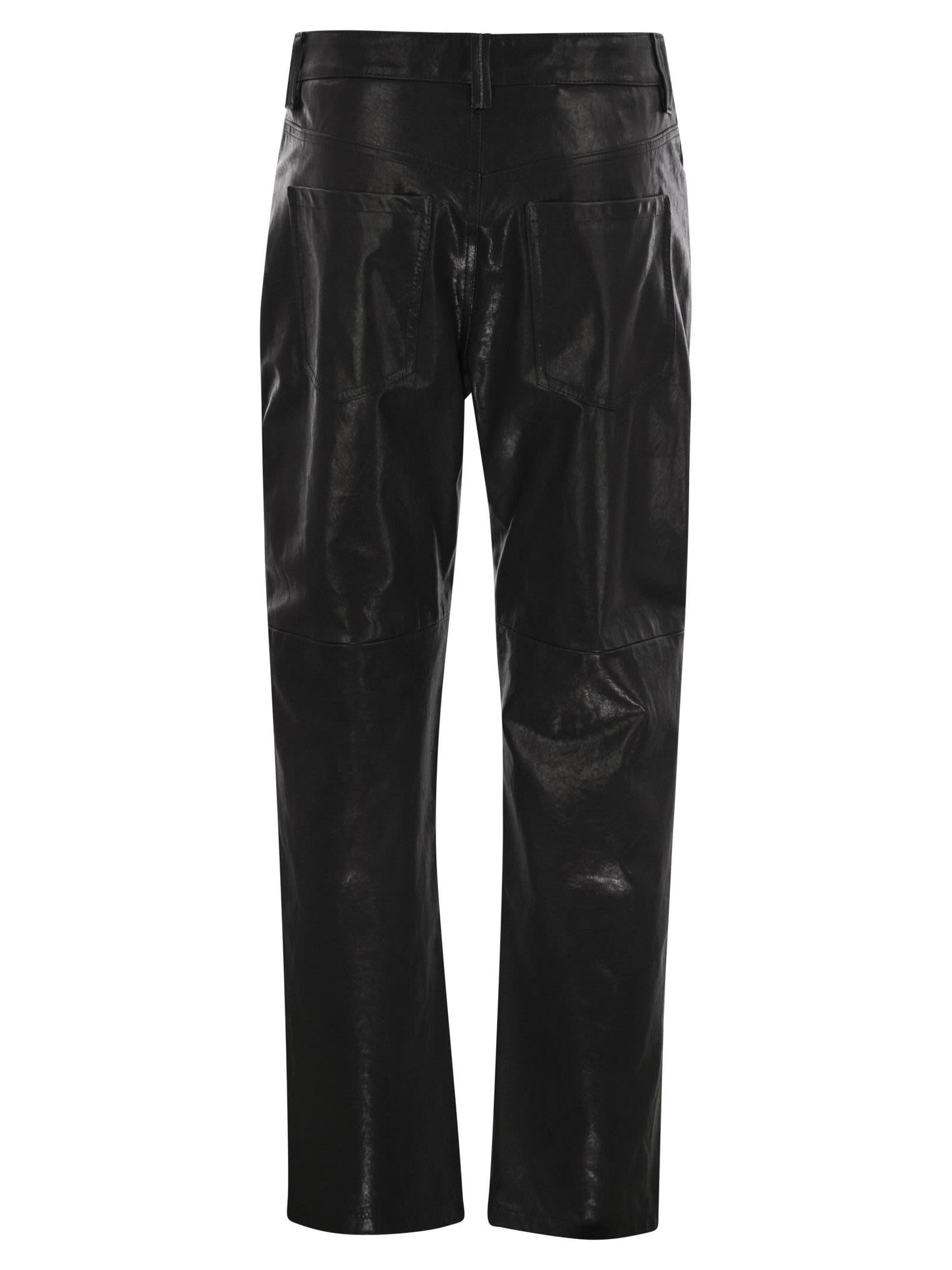 Brunello Cucinelli Women Wide Five-Pocket Trousers In Smooth Nappa Leather BRUNELLO CUCINELLI