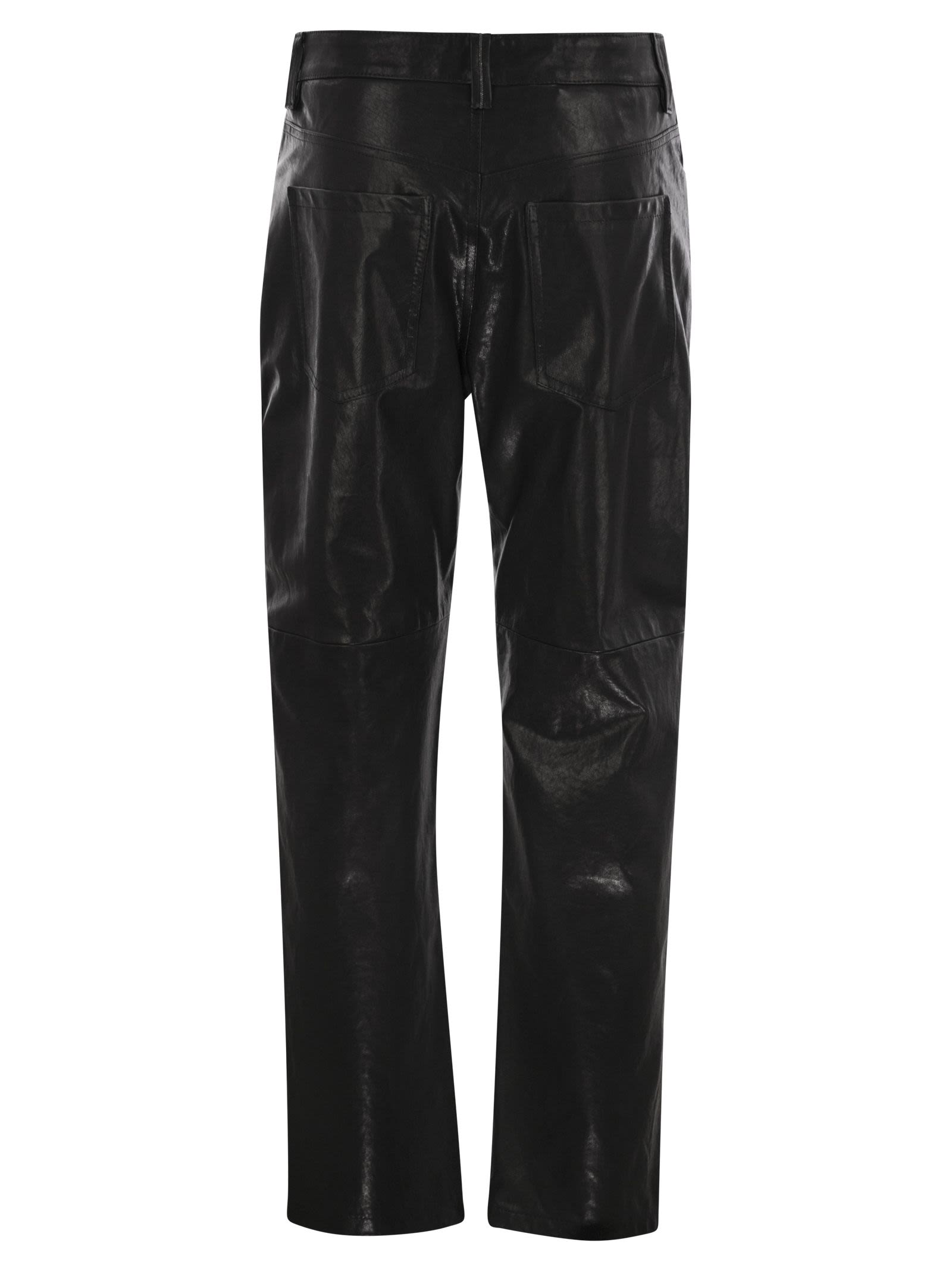 Brunello Cucinelli Women Wide Five-Pocket Trousers In Smooth Nappa Leather BRUNELLO CUCINELLI