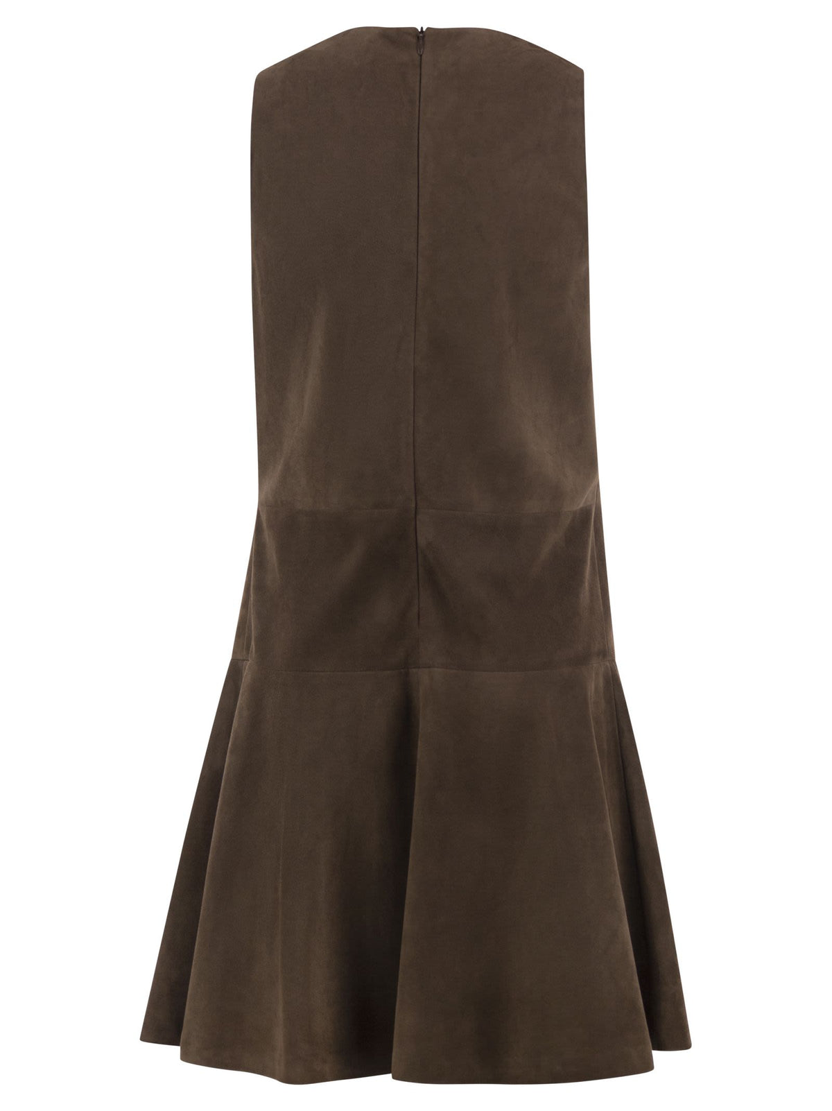 Brunello Cucinelli Women Short Suede Dress With V-Neckline BRUNELLO CUCINELLI