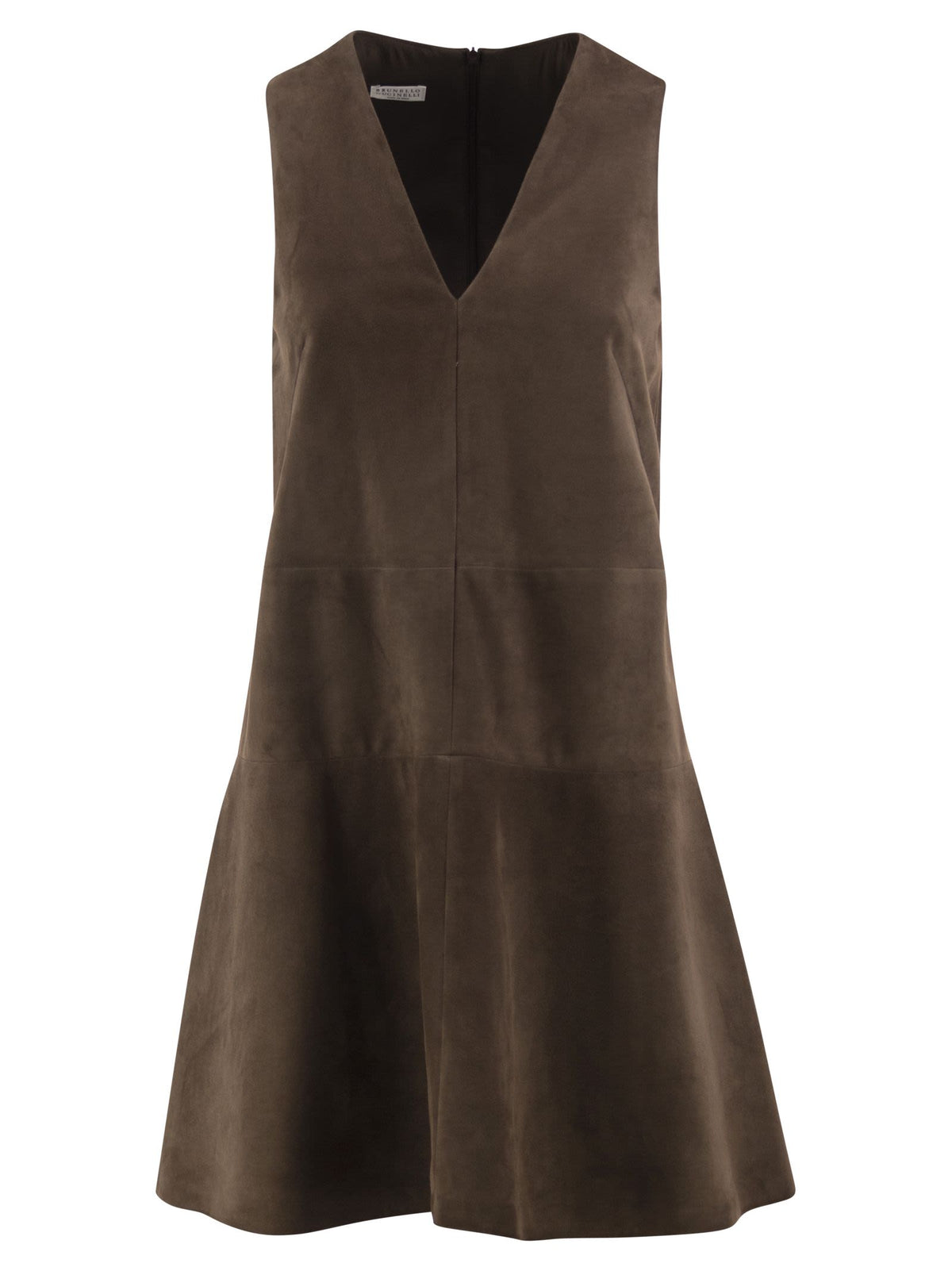 Brunello Cucinelli Women Short Suede Dress With V-Neckline BRUNELLO CUCINELLI