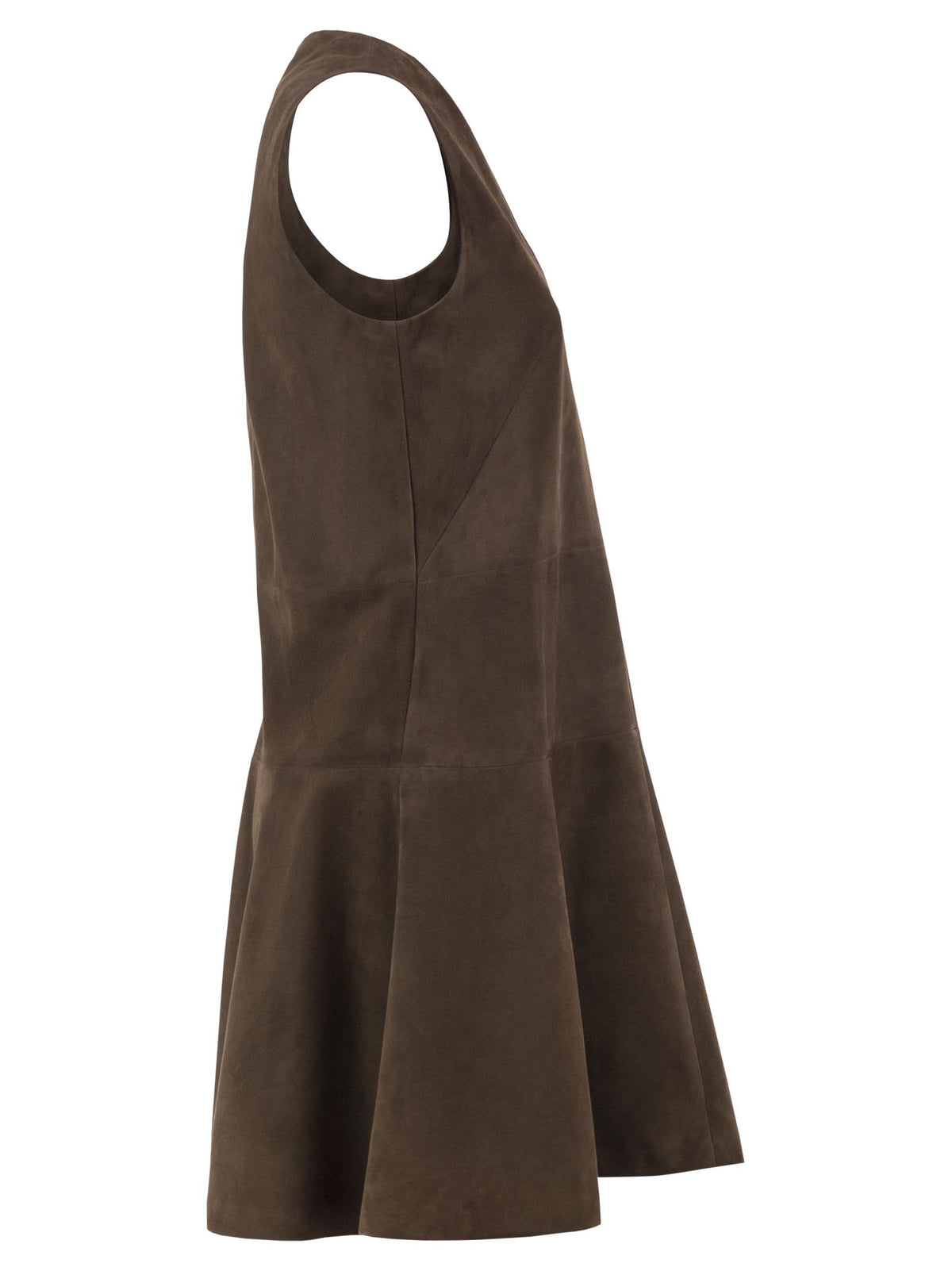 Brunello Cucinelli Women Short Suede Dress With V-Neckline BRUNELLO CUCINELLI