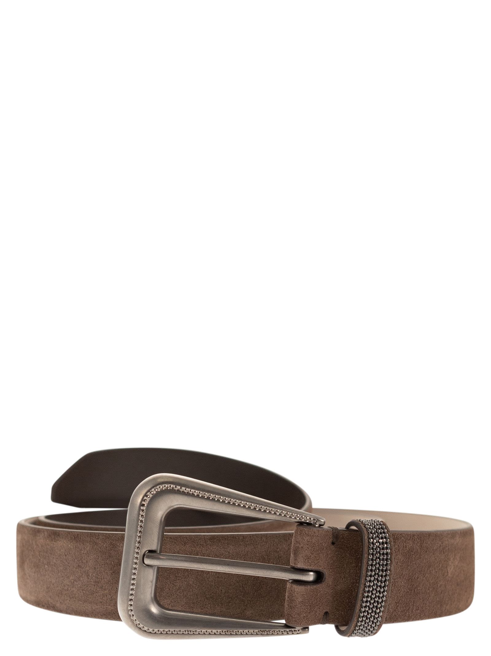 Brunello Cucinelli Women Suede Calfskin Belt BRUNELLO CUCINELLI