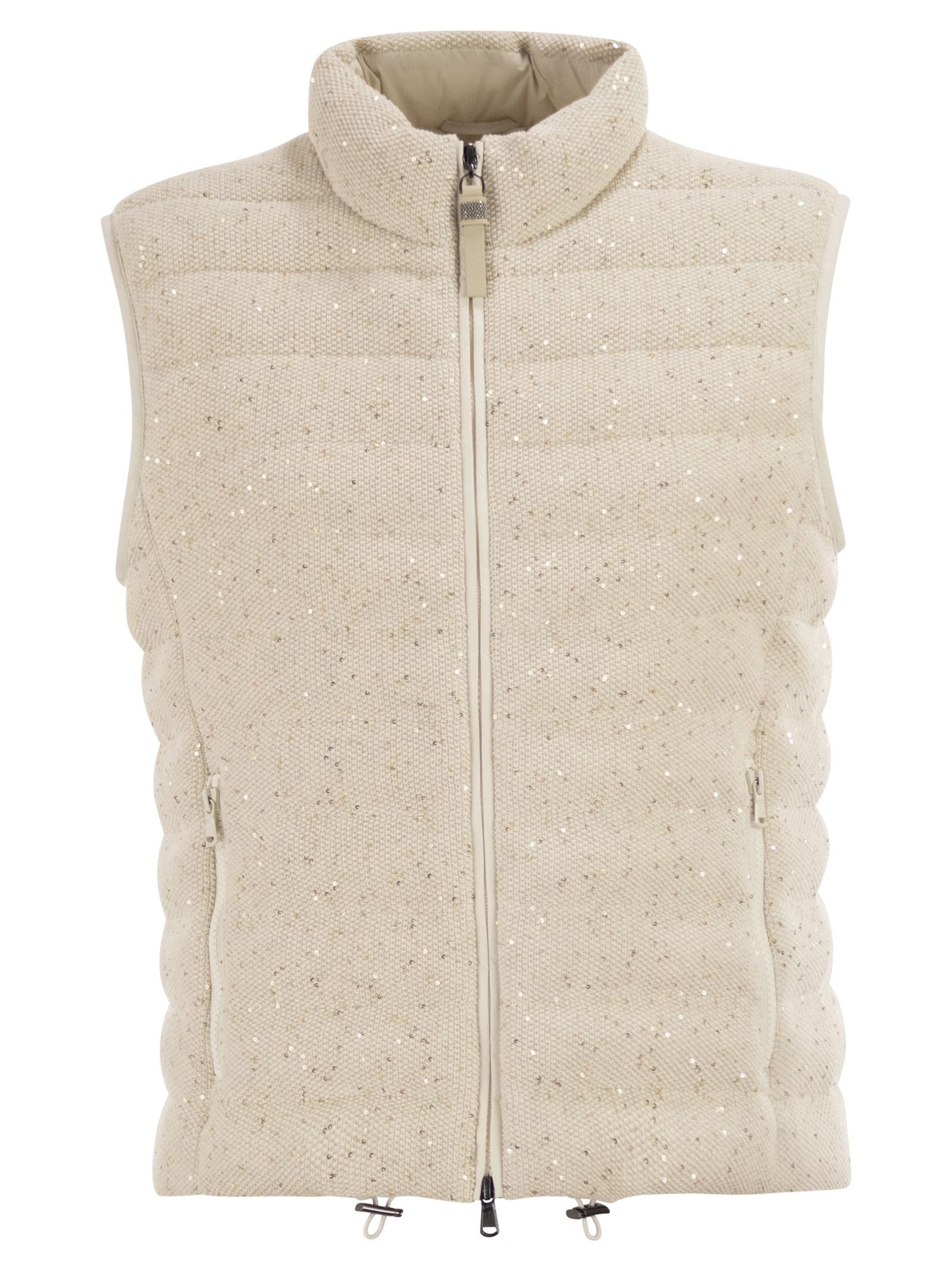 Brunello Cucinelli Women Padded Cotton Waistcoat With Sequins And Precious Details BRUNELLO CUCINELLI