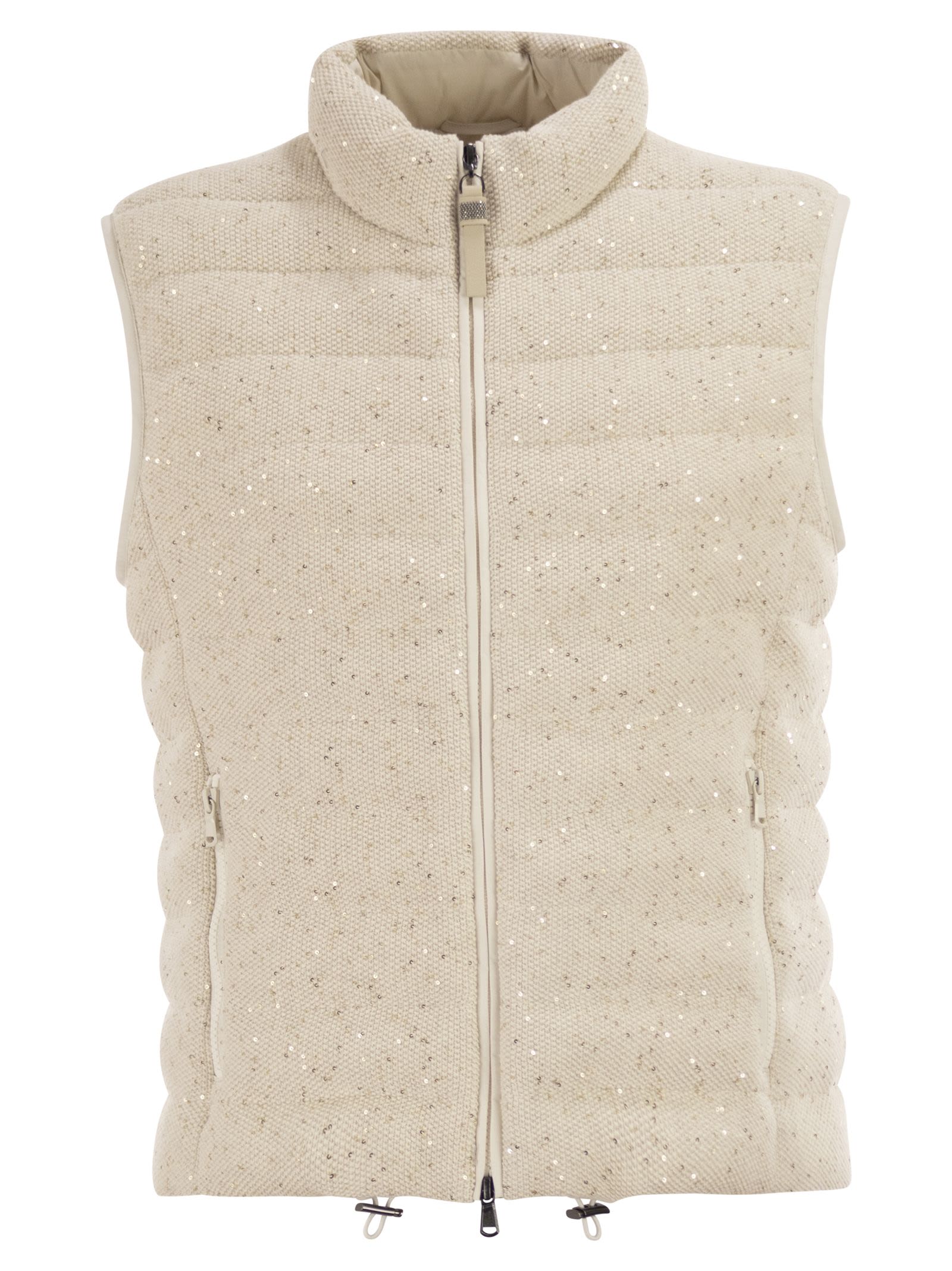 Brunello Cucinelli Women Padded Cotton Waistcoat With Sequins And Precious Details BRUNELLO CUCINELLI