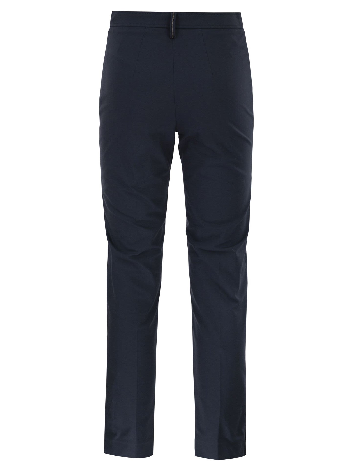 Brunello Cucinelli Women Cotton Twill Capri Trousers With Necklace BRUNELLO CUCINELLI