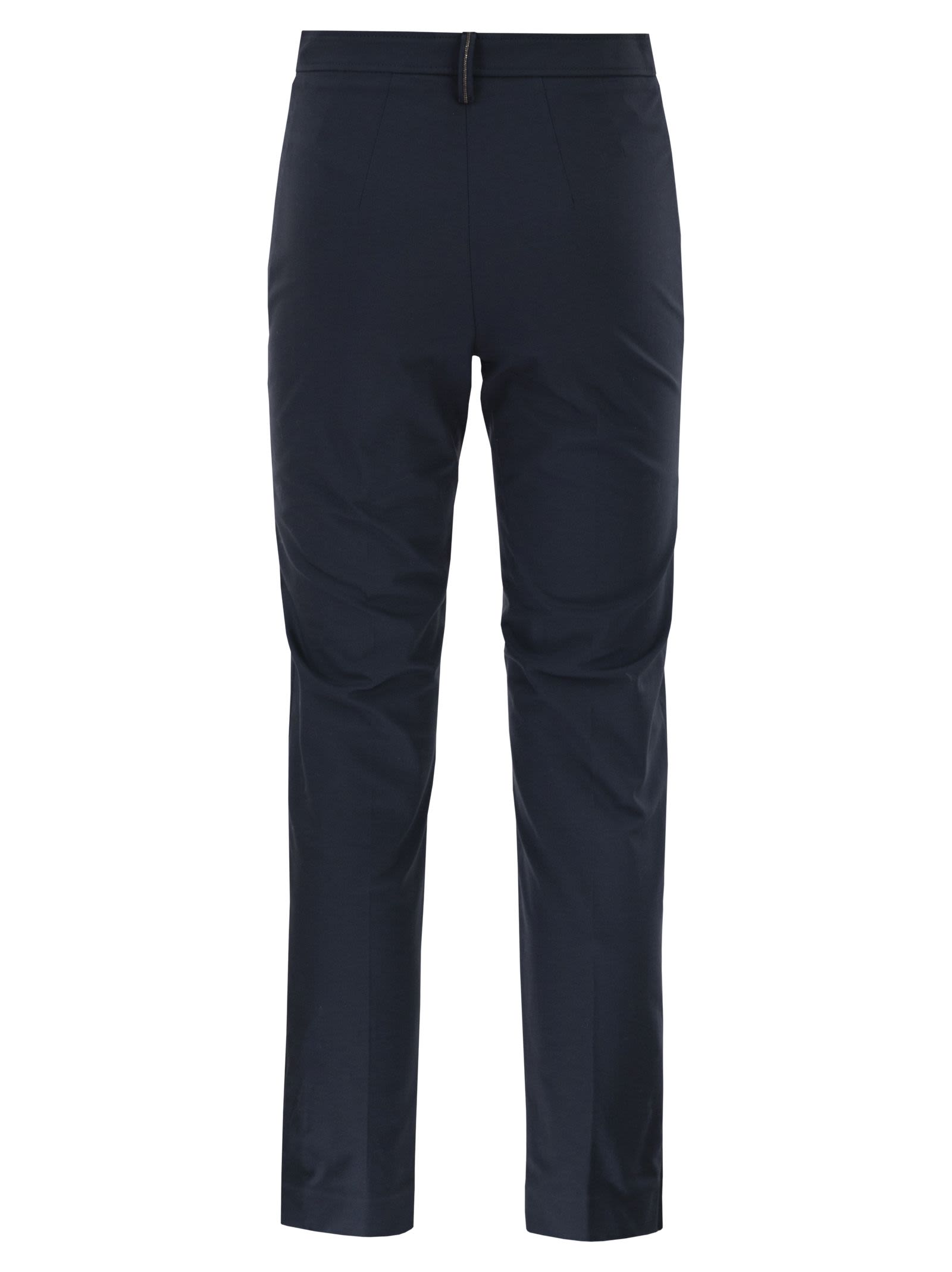 Brunello Cucinelli Women Cotton Twill Capri Trousers With Necklace BRUNELLO CUCINELLI