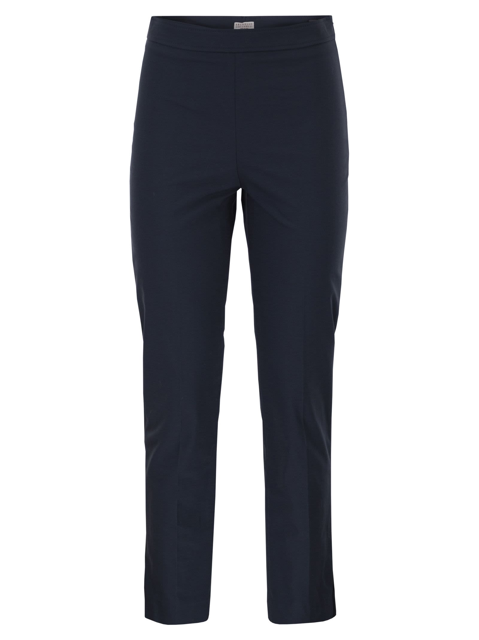 Brunello Cucinelli Women Cotton Twill Capri Trousers With Necklace BRUNELLO CUCINELLI