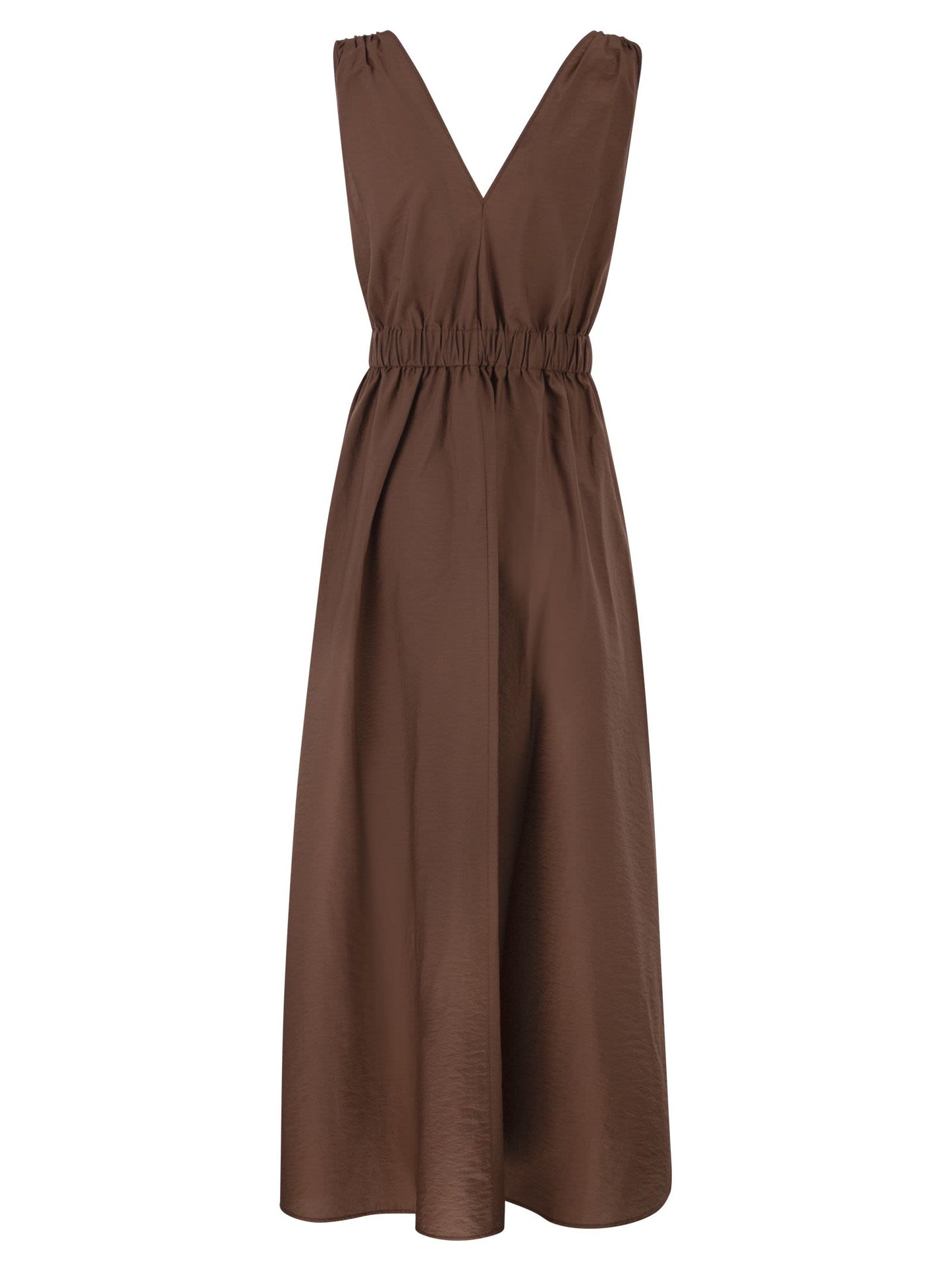 Brunello Cucinelli Women Techno Cotton Poplin Dress With Belt And Precious Shoulder Detail BRUNELLO CUCINELLI