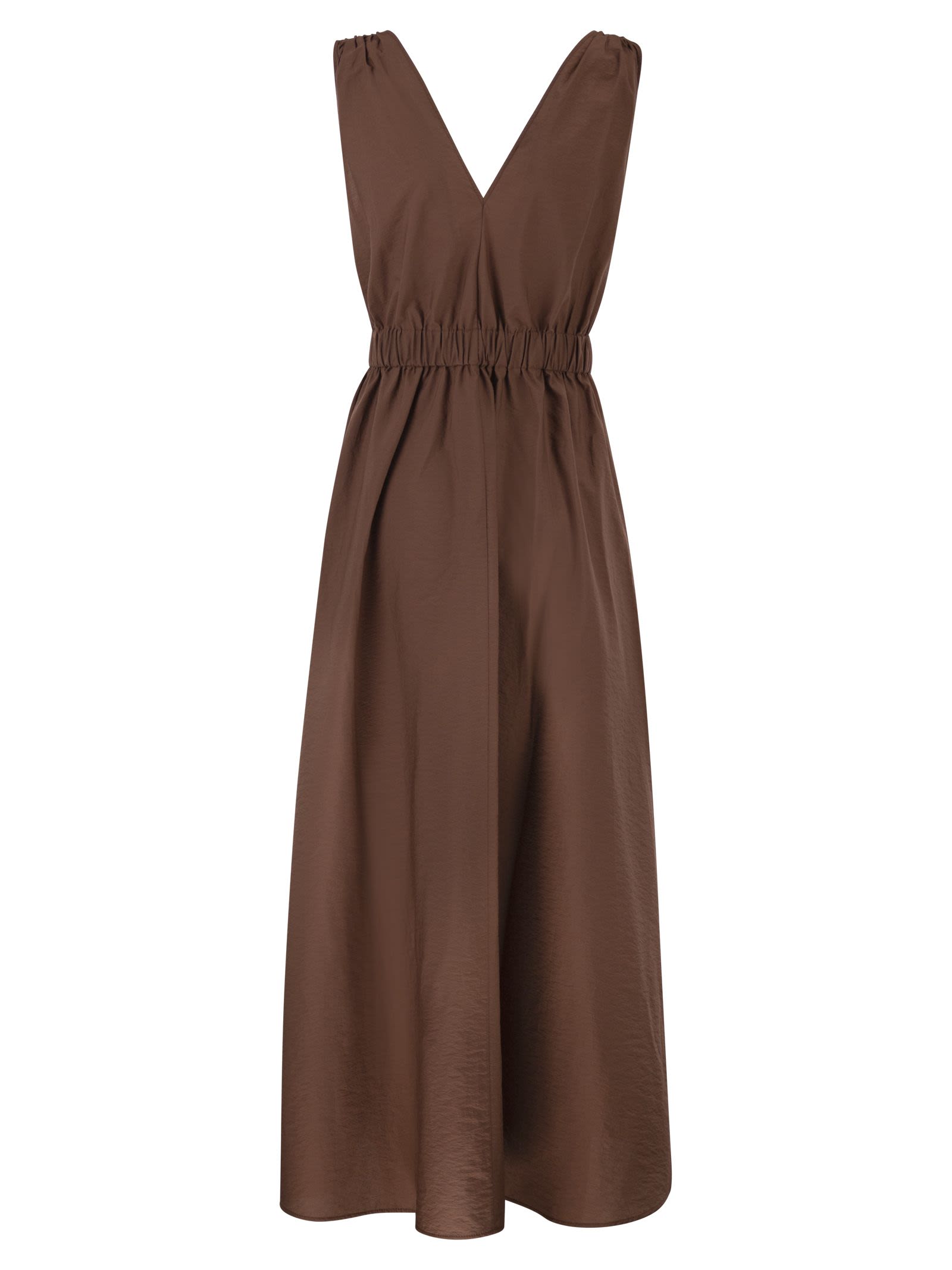 Brunello Cucinelli Women Techno Cotton Poplin Dress With Belt And Precious Shoulder Detail BRUNELLO CUCINELLI