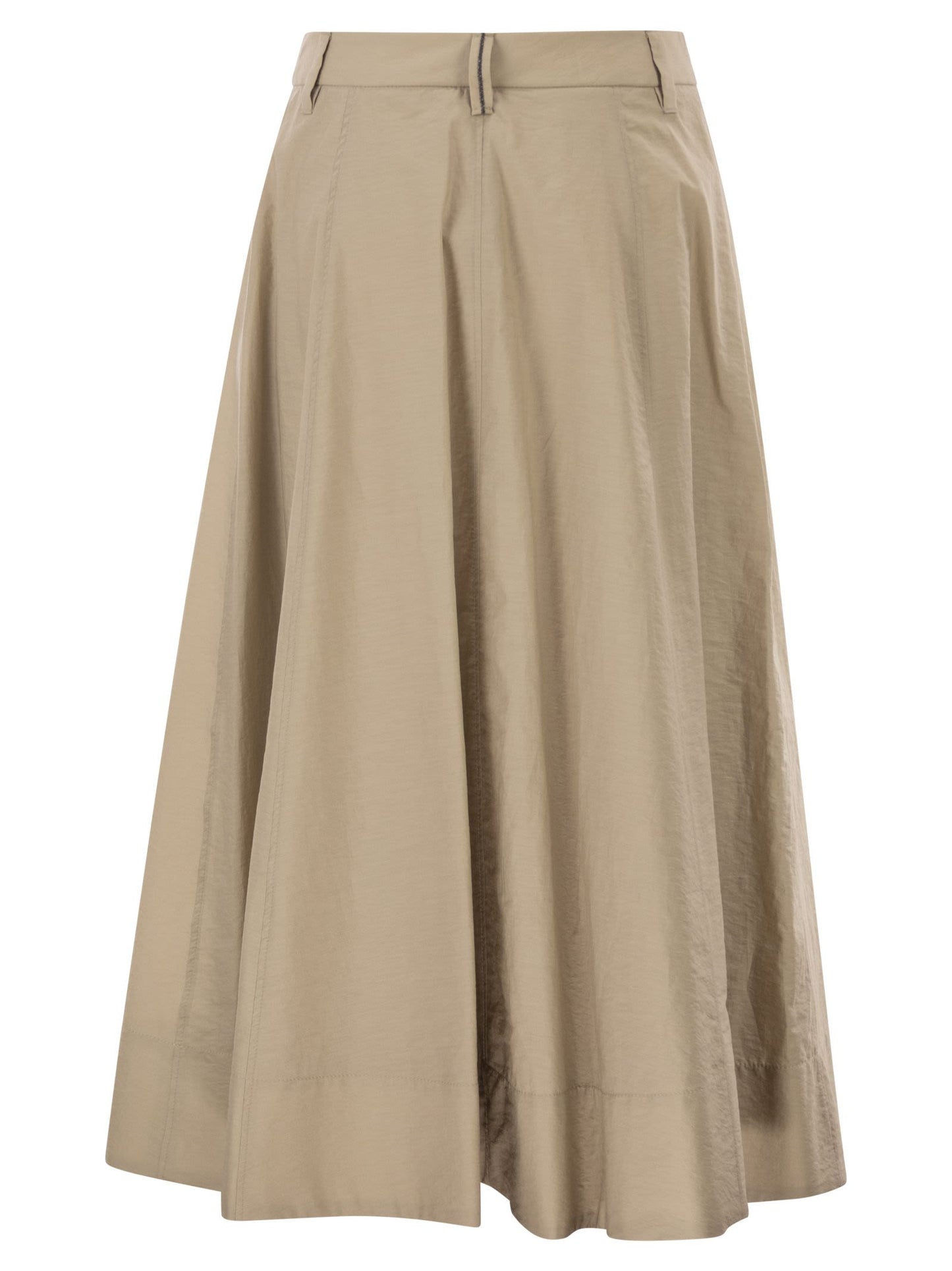 Brunello Cucinelli Women Sartorial Skirt In Techno Cotton Poplin With Jewellery BRUNELLO CUCINELLI