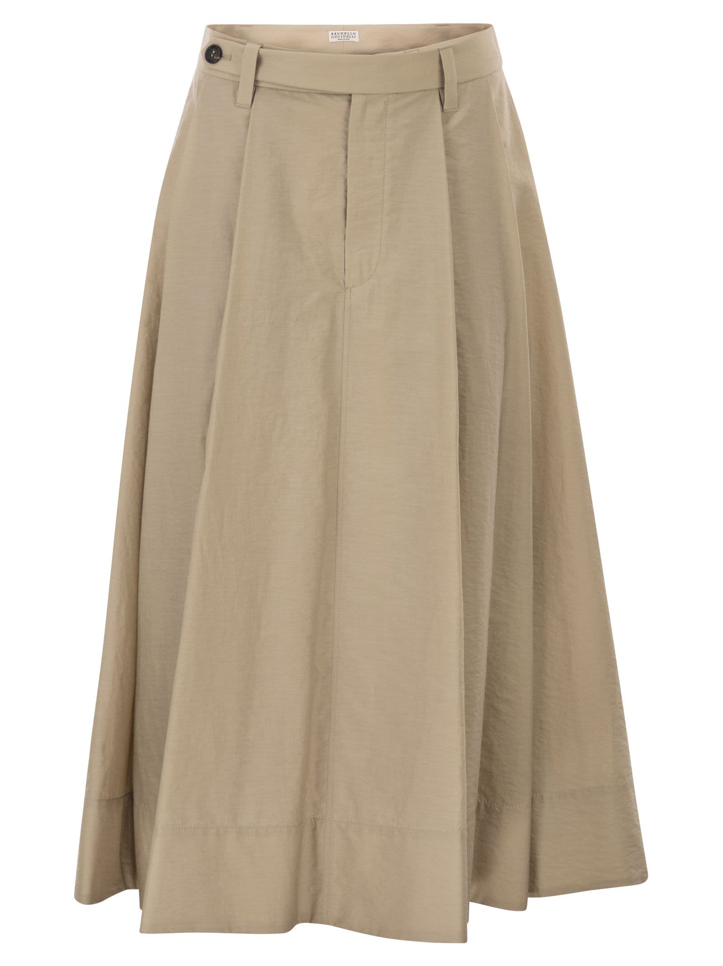 Brunello Cucinelli Women Sartorial Skirt In Techno Cotton Poplin With Jewellery BRUNELLO CUCINELLI