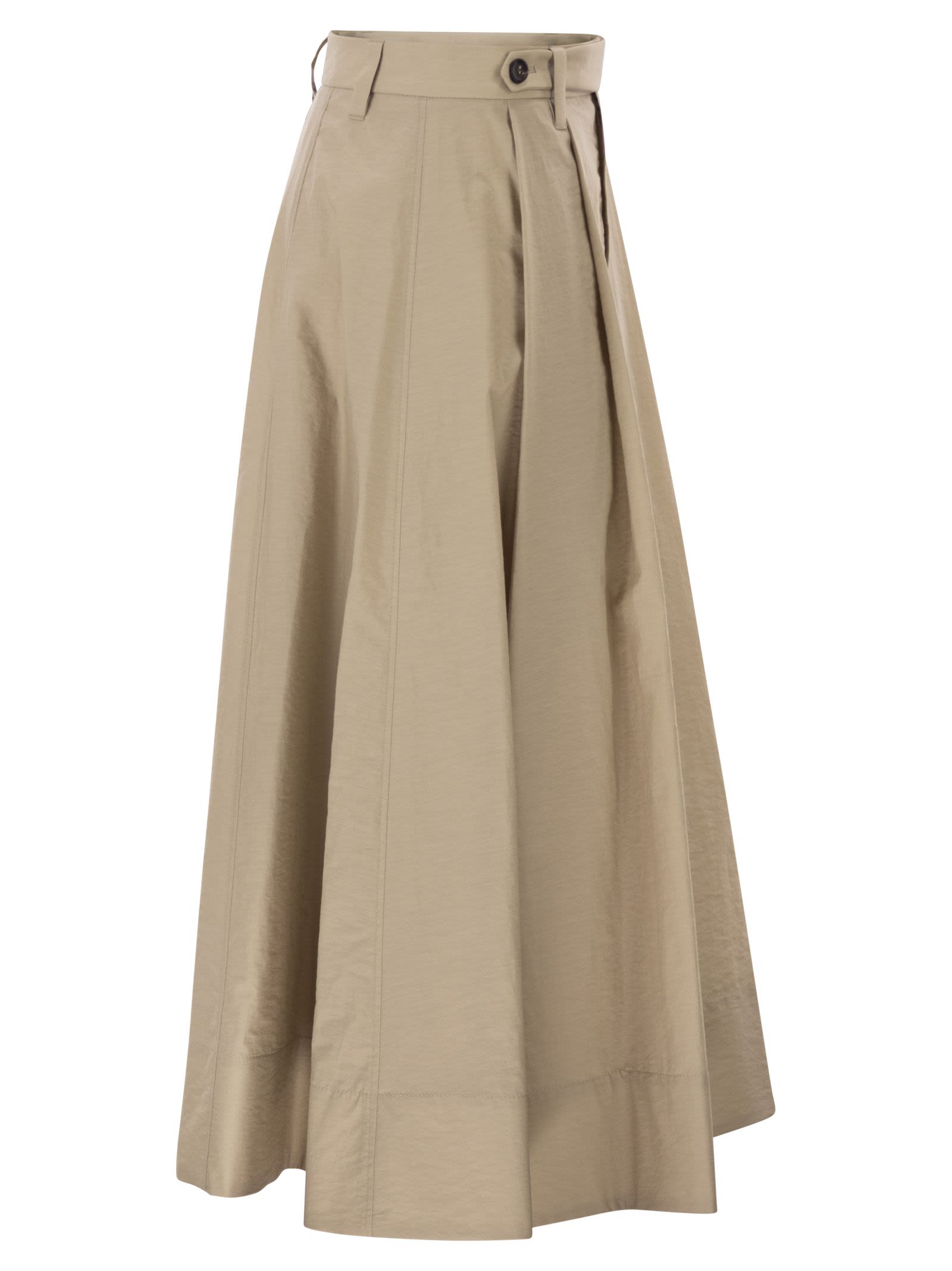Brunello Cucinelli Women Sartorial Skirt In Techno Cotton Poplin With Jewellery BRUNELLO CUCINELLI