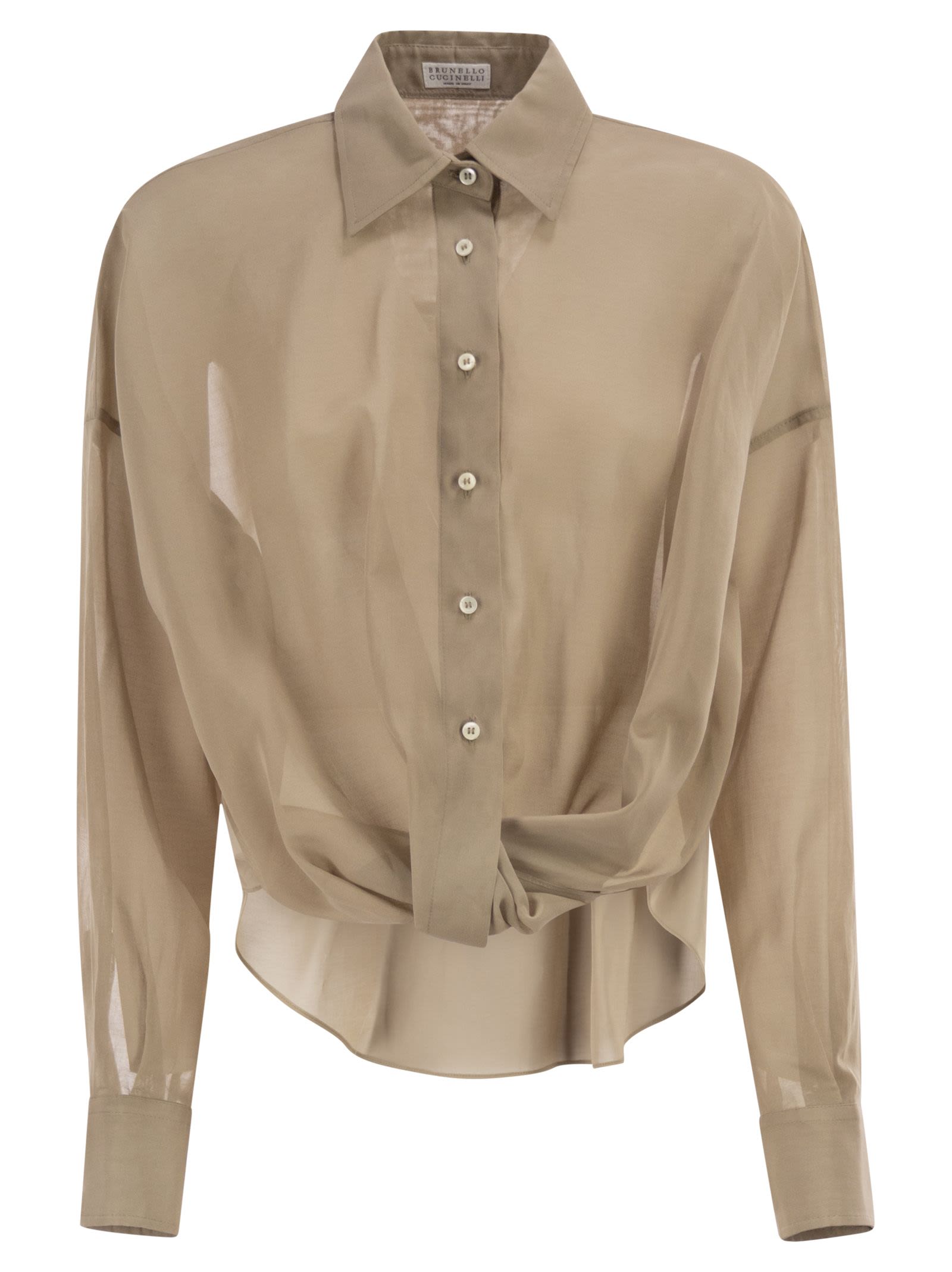 Brunello Cucinelli Women Slightly See-Through Cotton Shirt BRUNELLO CUCINELLI