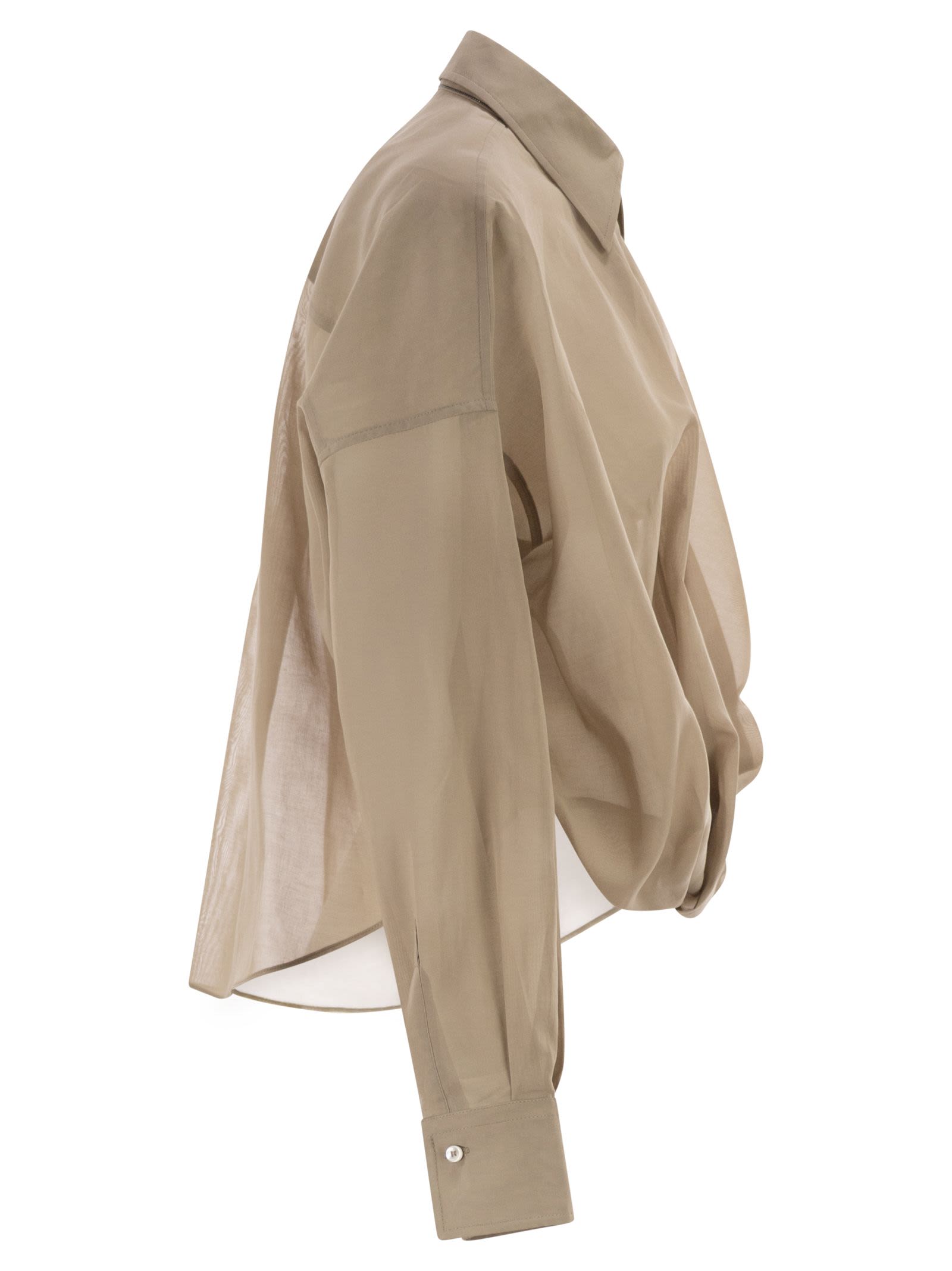 Brunello Cucinelli Women Slightly See-Through Cotton Shirt BRUNELLO CUCINELLI