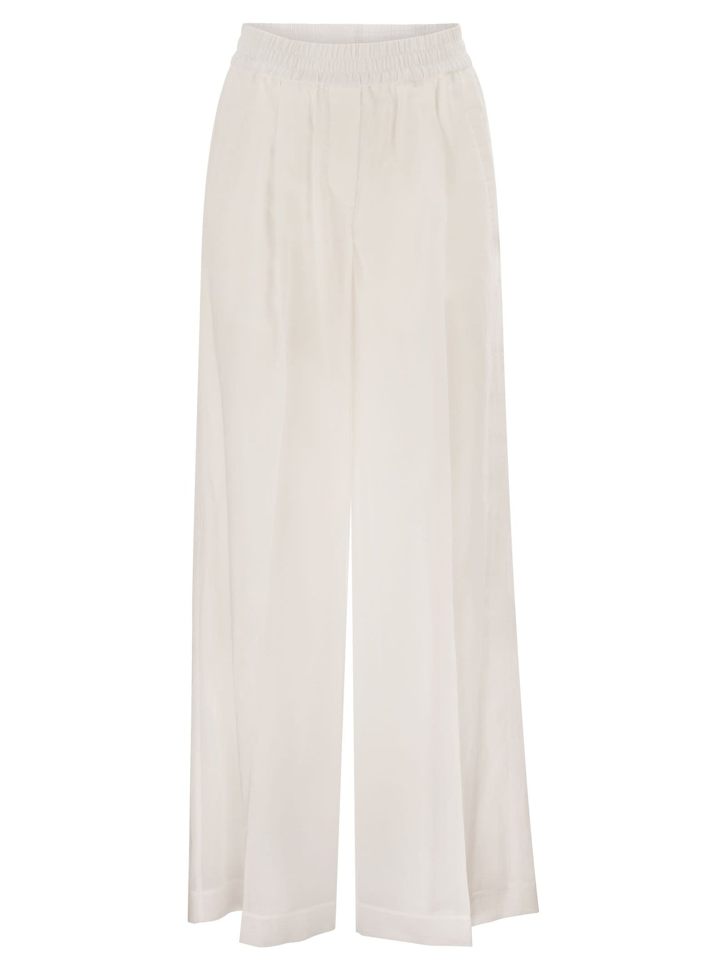 Brunello Cucinelli Women Loose Track Trousers In Cotton Organza BRUNELLO CUCINELLI