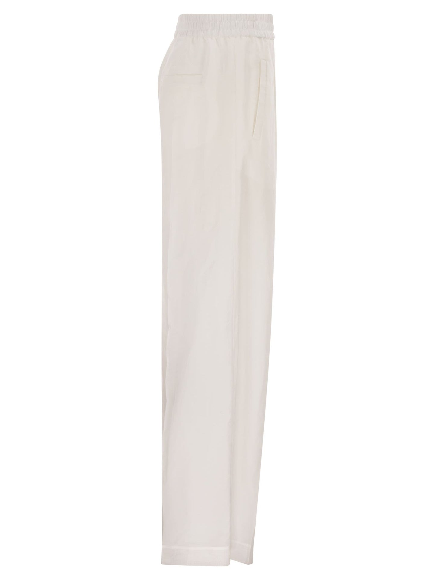 Brunello Cucinelli Women Loose Track Trousers In Cotton Organza BRUNELLO CUCINELLI